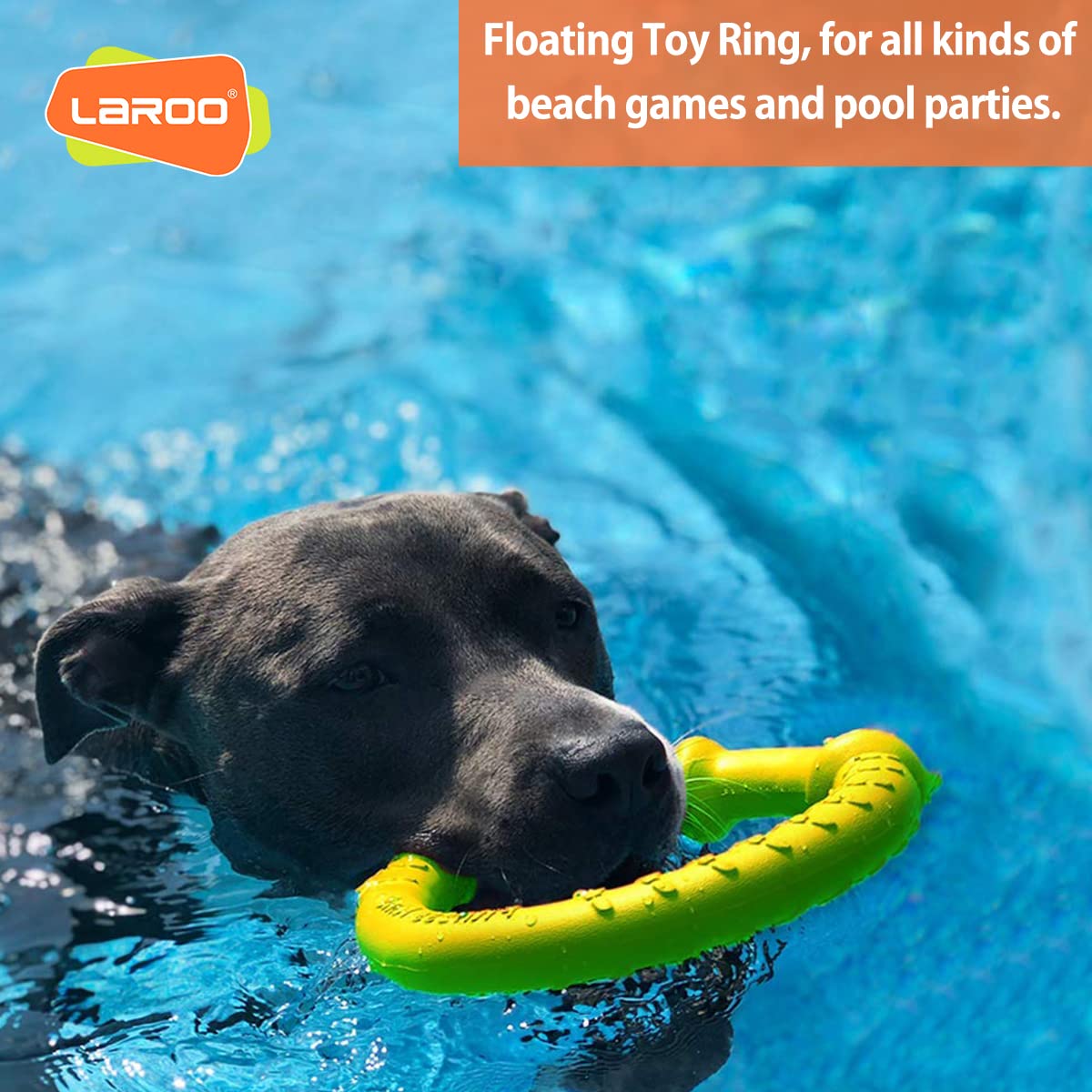 Laroo Dog Flying Ring Toys, Floating Flying Disc Abs Durable Interactive Chew Toys For Training Outdoor Playing Puppy Medium Lar