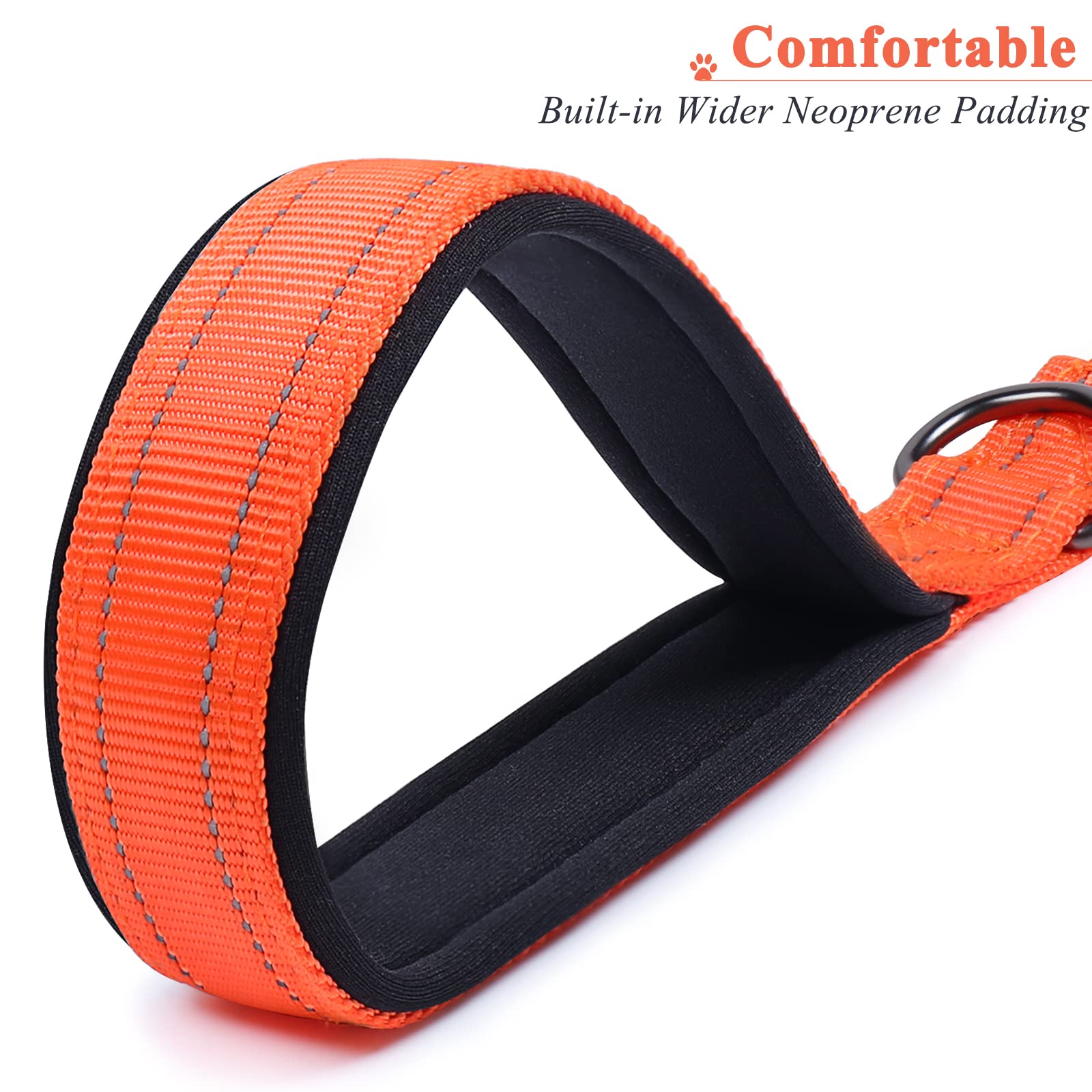 Vivaglory Short Dog Leash For Medium & Large Dogs, 24Inch, Orange