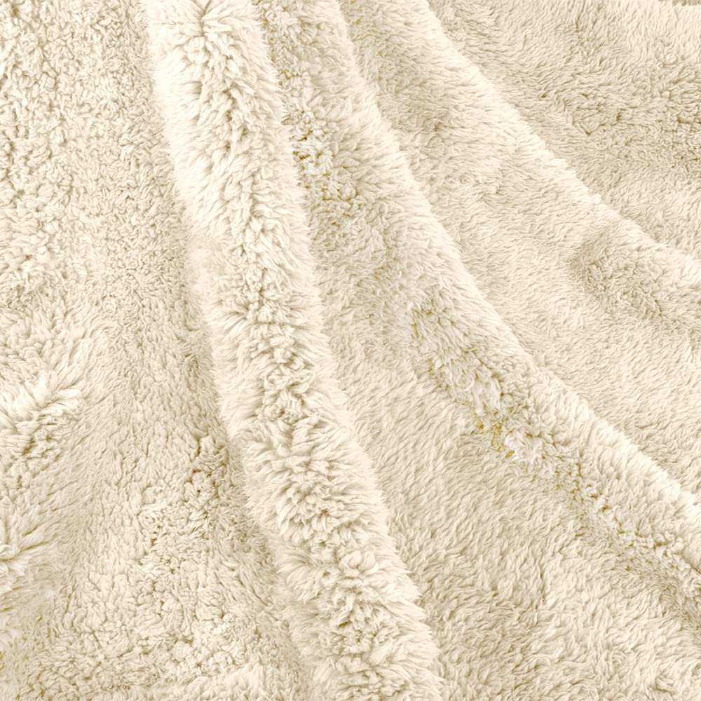 Petami Fluffy Waterproof Dog Blanket For Medium Large Dogs, Soft Warm Pet Sherpa Throw Pee Proof Couch Cover, Reversible Cat Bed Blanket Sofa Protector, Plush Washable Pad (Beige Cream, 40X60)