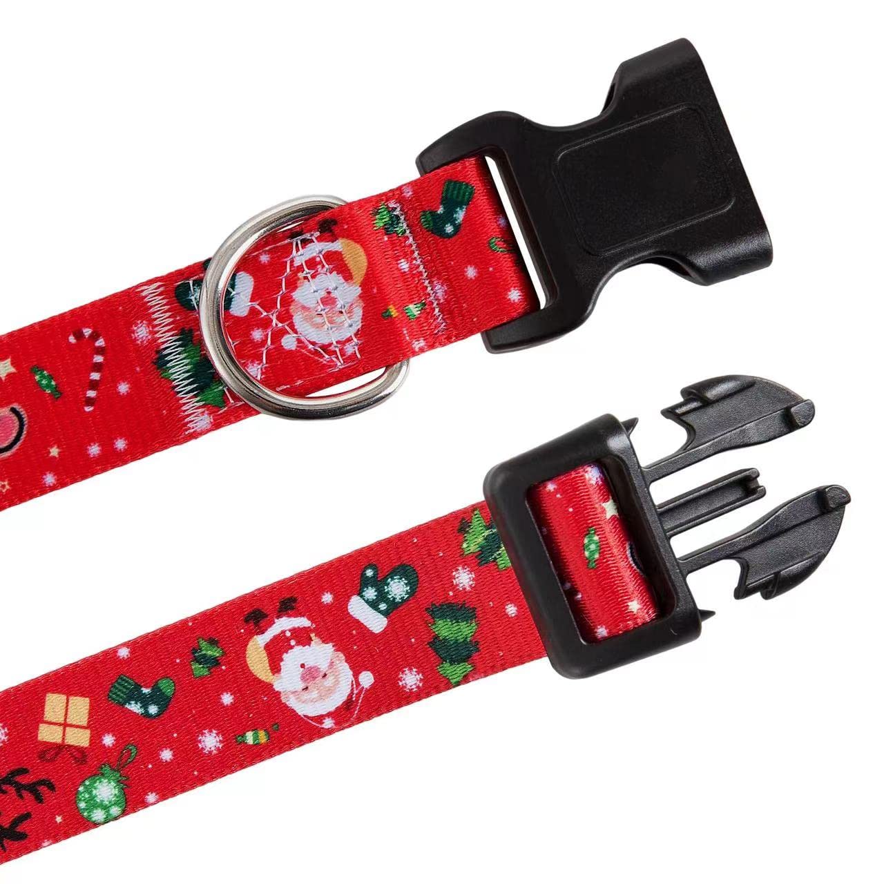 Hqyddmi Christmas Dog Collar With Santa Print, Soft Comfortable Adjustable Collars For Small Medium Large Dogs(Christmas,M)