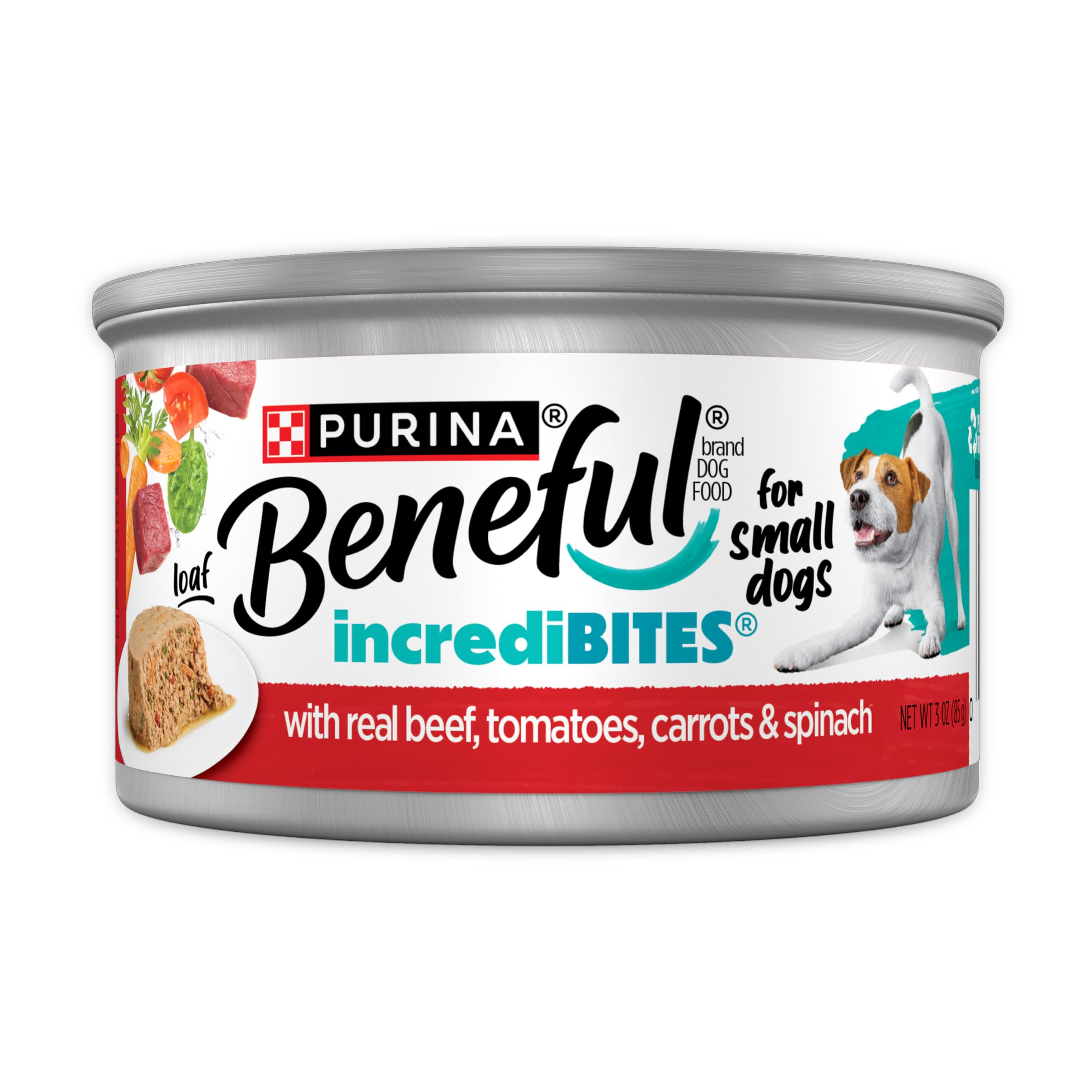 Purina Beneful Small Breed Wet Dog Food, Incredibites Loaf With Real Beef Recipe - (Pack of 12) 3 oz. Cans