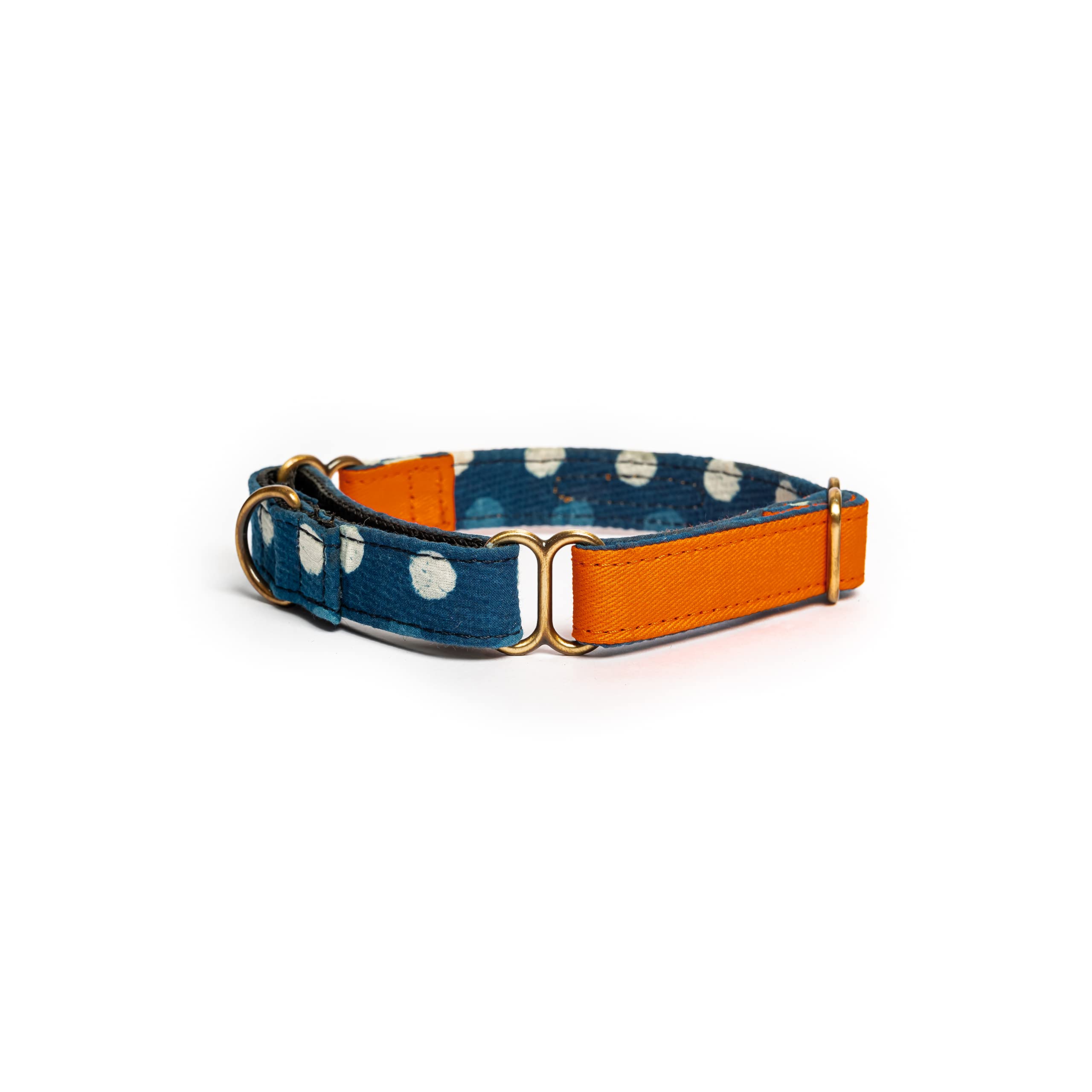 Petwale Orange Fabric Dog Martingale Collar | Comfy & Secure Fit | No Neck Strains | Easy To Use & Durable | Stylish Design | Do