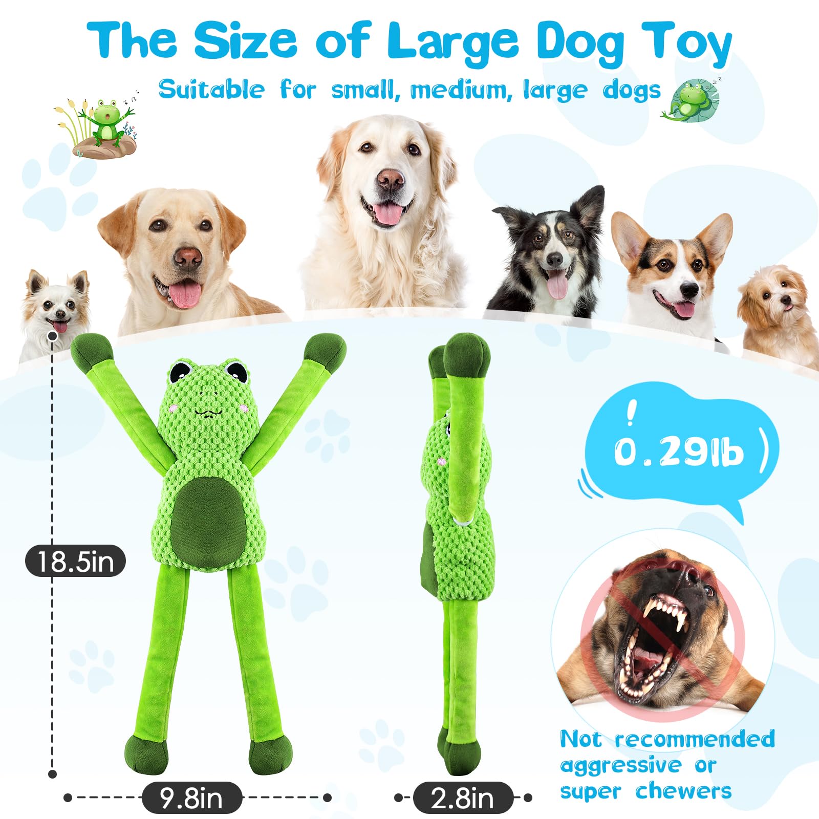 Jeefome Large Squeaky Dog Toys : Plush Stuffed Dog Chew Toy With Soft Fabric-Interactive Puppy Toys To Keep Them Busy