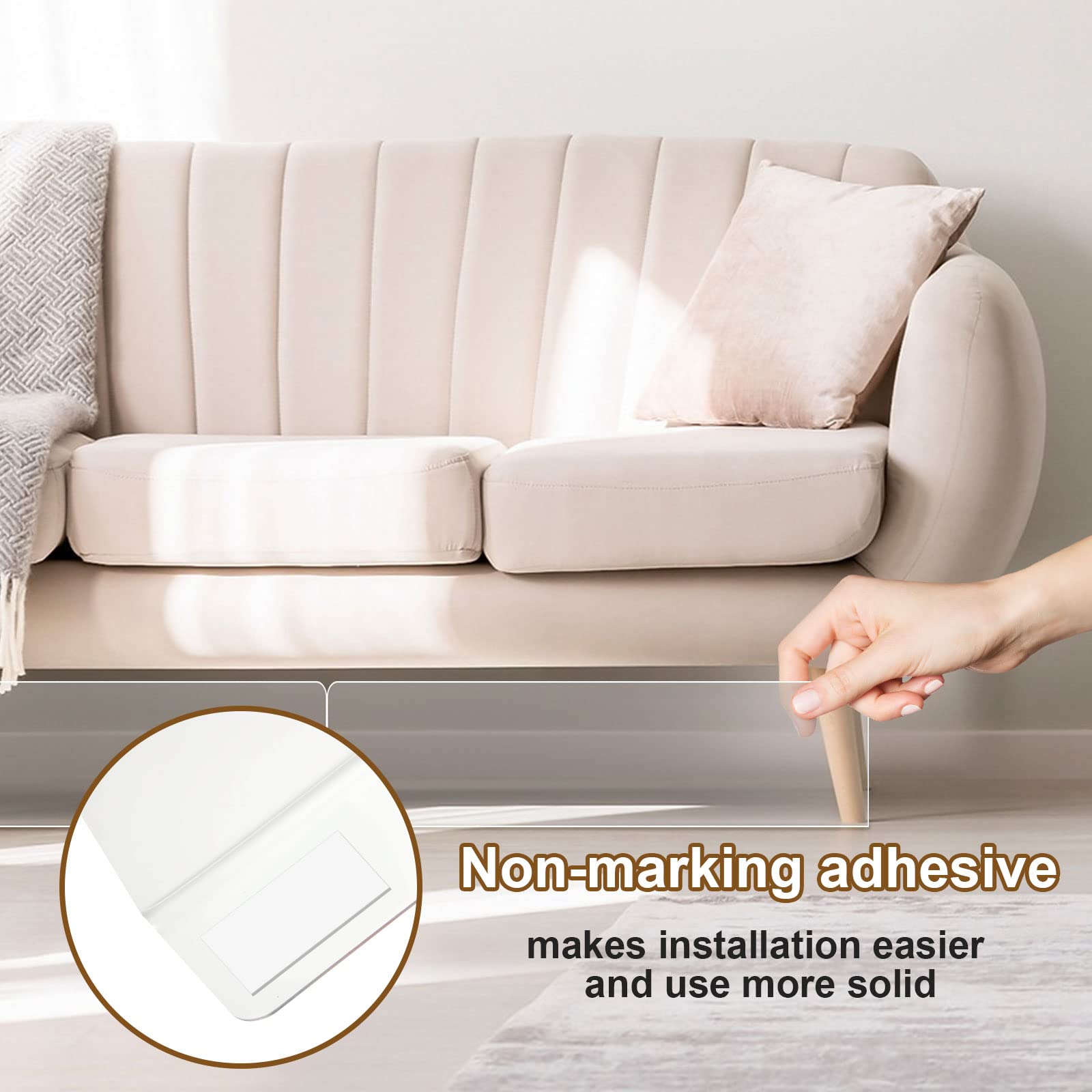 8PCS Under Bed Blocker for Pets, Clear Toy Blocker for Under Couch, Stop Pets Toys Going Under Furniture Bed or Sofa Couch, Gap
