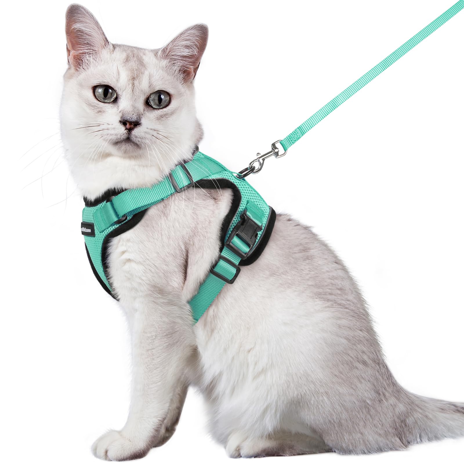 rabbitgoo Cat Harness and Leash for Walking, Escape Proof Soft Adjustable Vest Harnesses for Cats, Easy Control Breathable Refle