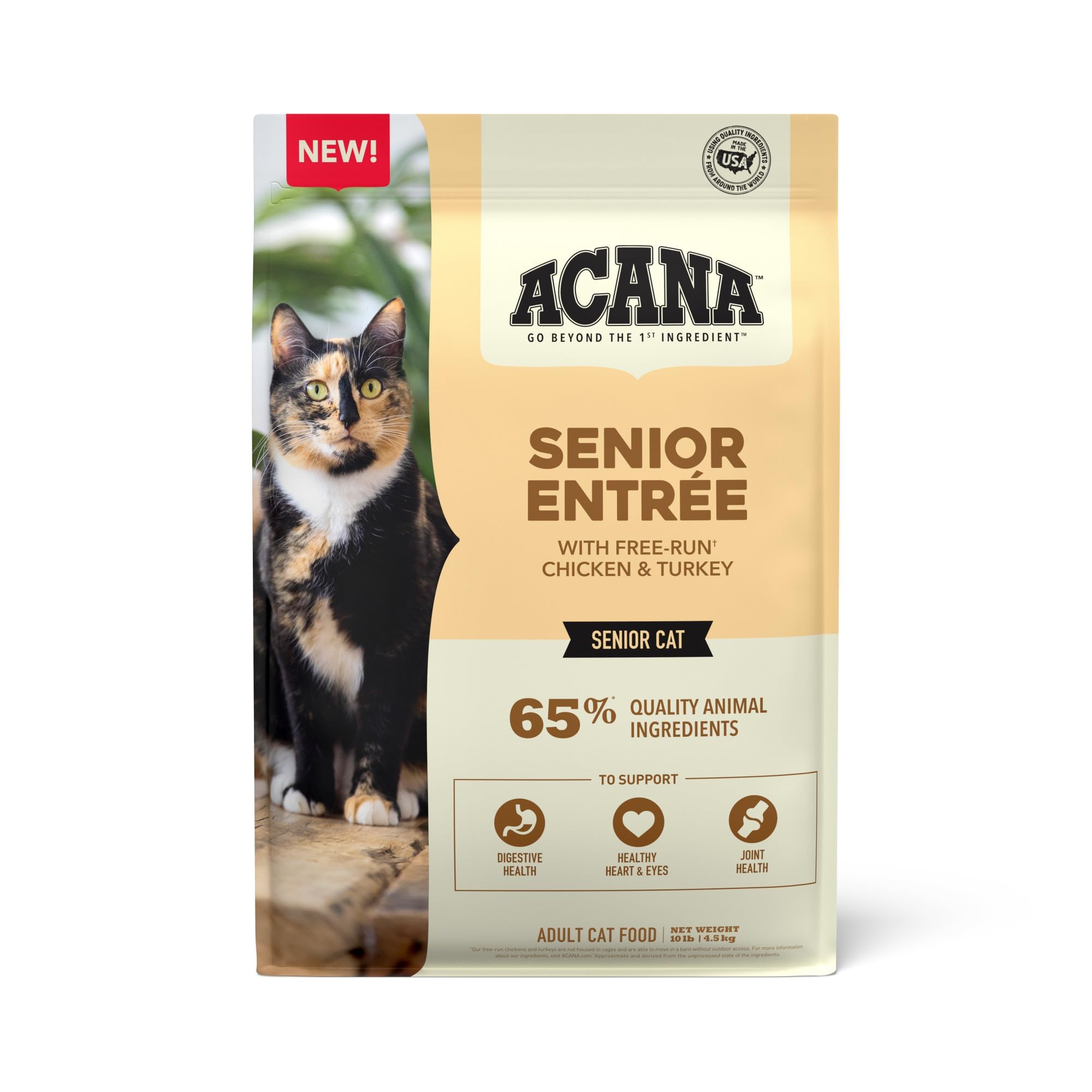 ACANA Senior Entree Dry Cat Food for Senior Cats (7+ Years), Free Run Chicken and Turkey Recipe, 10lb