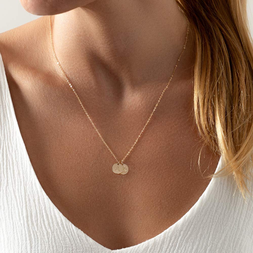 Dog Mom Gifts For Women Necklace, 14K Gold Filled Dog Lover Gifts S Letter Initial Necklace Women Girls Alphabet Disc Puppy Paw Print Necklace Pet Dog Lovers Gifts For Dog Mom