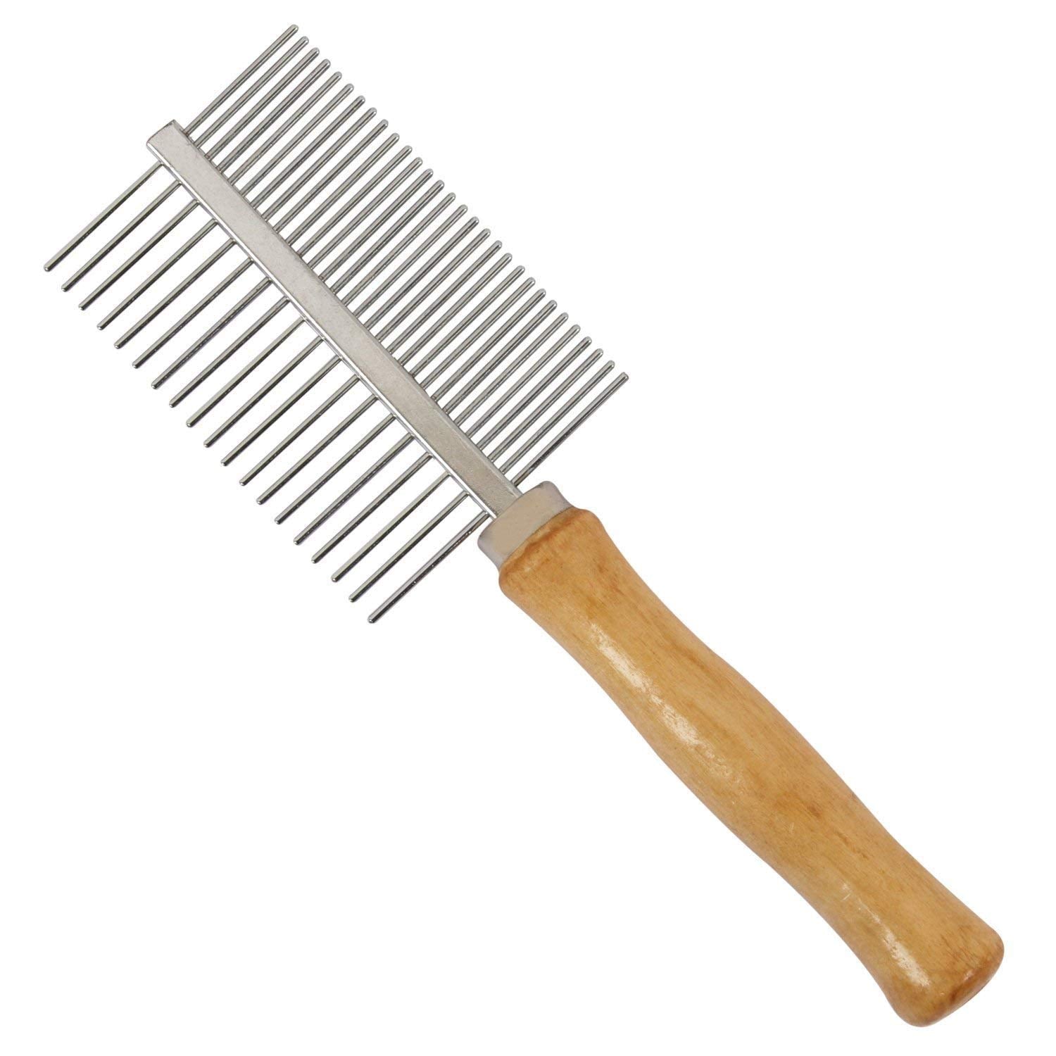 Rvpaws 2 In 1 Double Side | Wooden Handle | Dog Grooming Brush With Comb  Medium