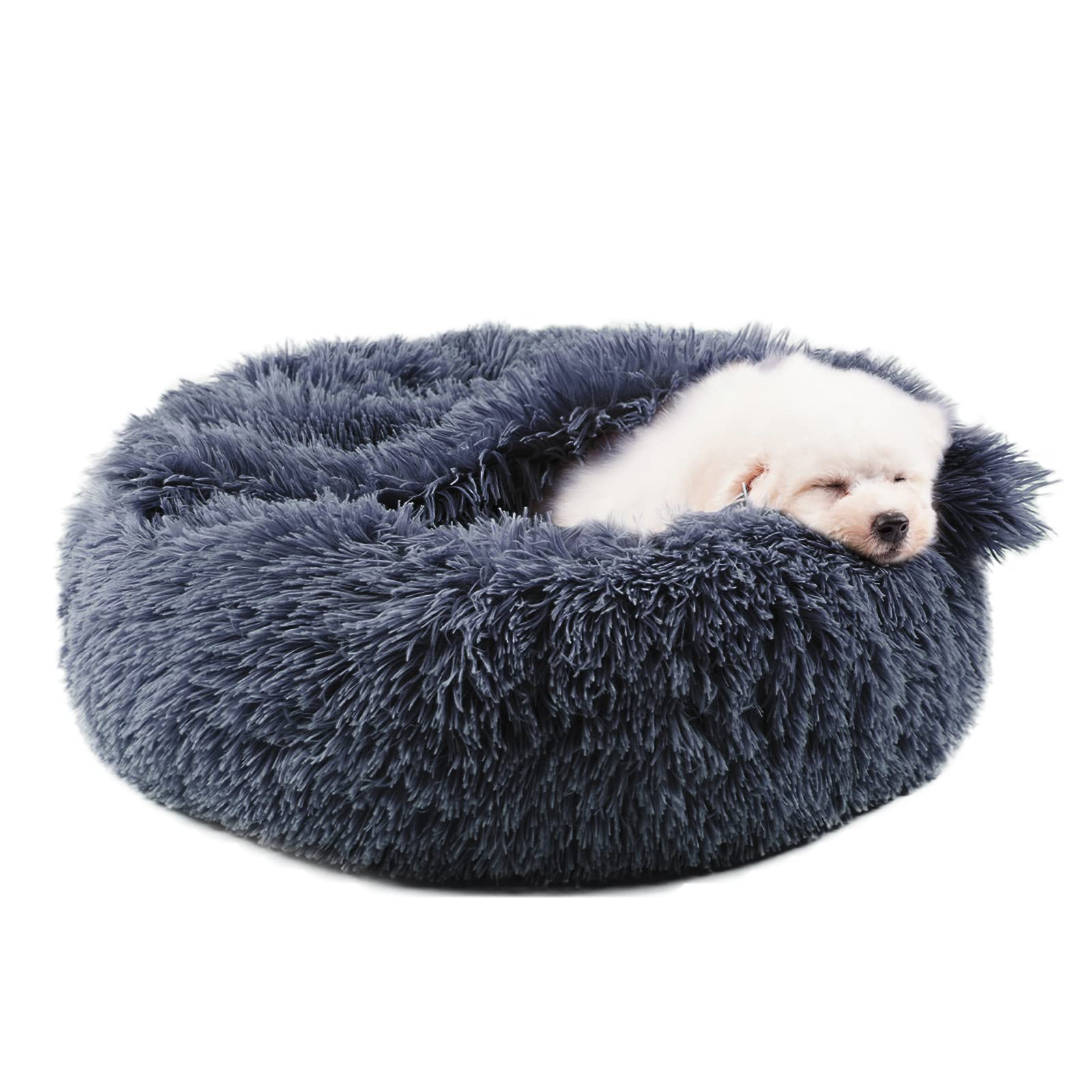 Himax Dog Beds for Small Dogs, Donut Dog Bed with Blanket Attached, Calming Dog Bed Washable (20/26/35)