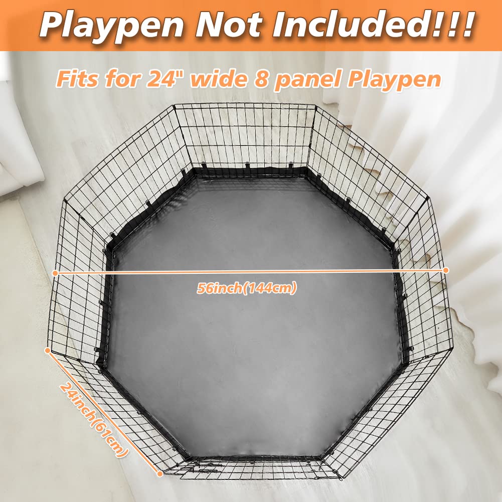 PJYuCien Dog Playpen Bottom Pad, Fits 24" 8 Panels, Black Nylon, Model Bottom Pad-NEW