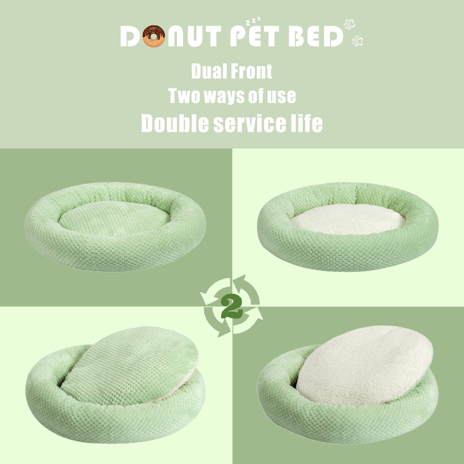 Wonder Miracle Fuzzy Deluxe Pet Beds, Super Plush Dog Or Cat Beds Ideal For Dog Crates, Machine Wash & Dryer Friendly (24'' X 24