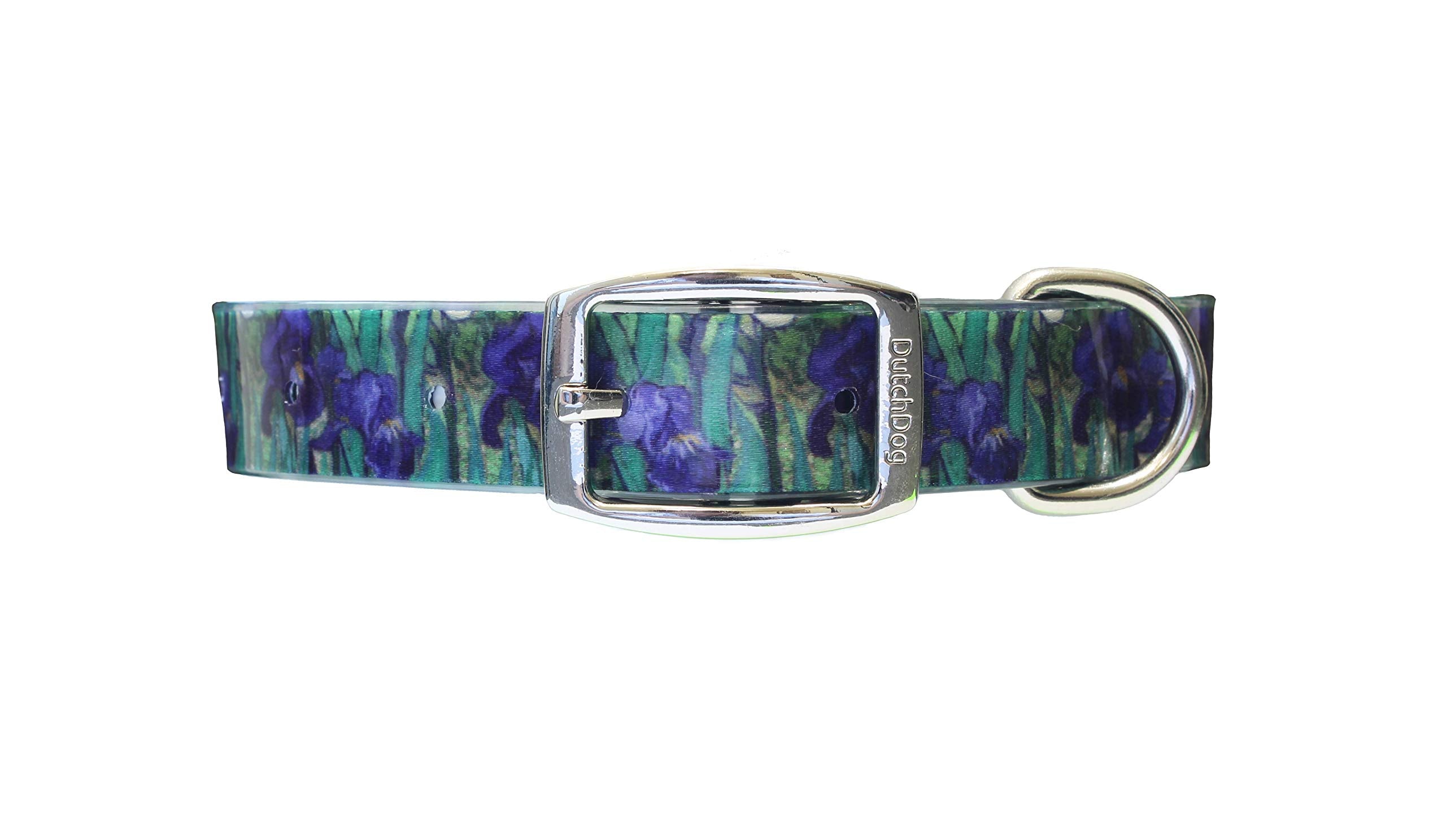 Dutch Dog Amsterdam Waterproof Dog Collar, Medium, Blue/Green, DDCLIR19, Thermoplastic Polyurethane