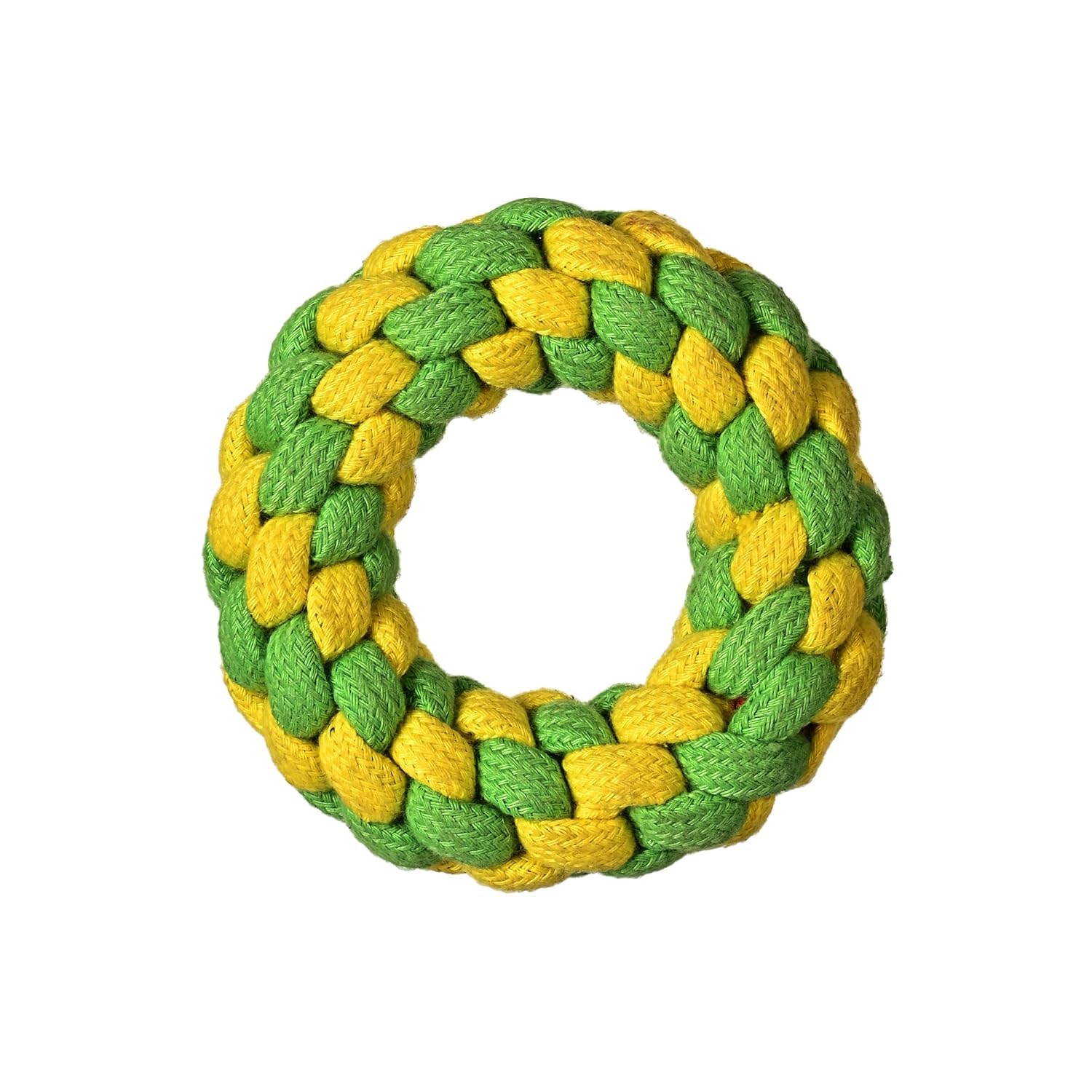 Madhabi Cotton Rope Dog Chew Toy Ring For Puppies And Adult Dogs, Durable Teething And Stress Relief Toy, Interactive Tug And Fe