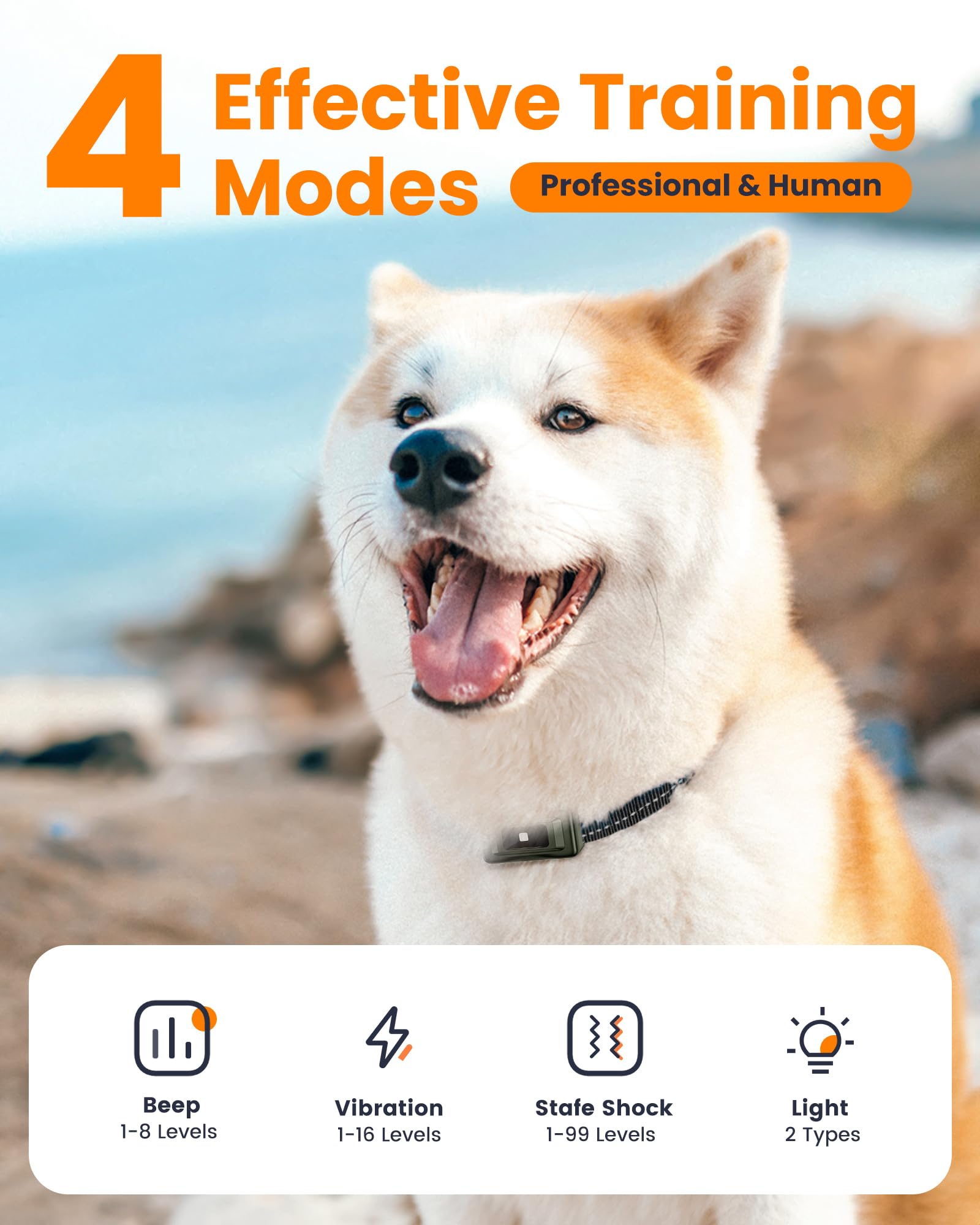 Dog Shock Collar 4265Ft Dog Training Collar With Remote For Large Medium Small Dogs, Ip67 Waterproof With 4 Safe Training Modes,