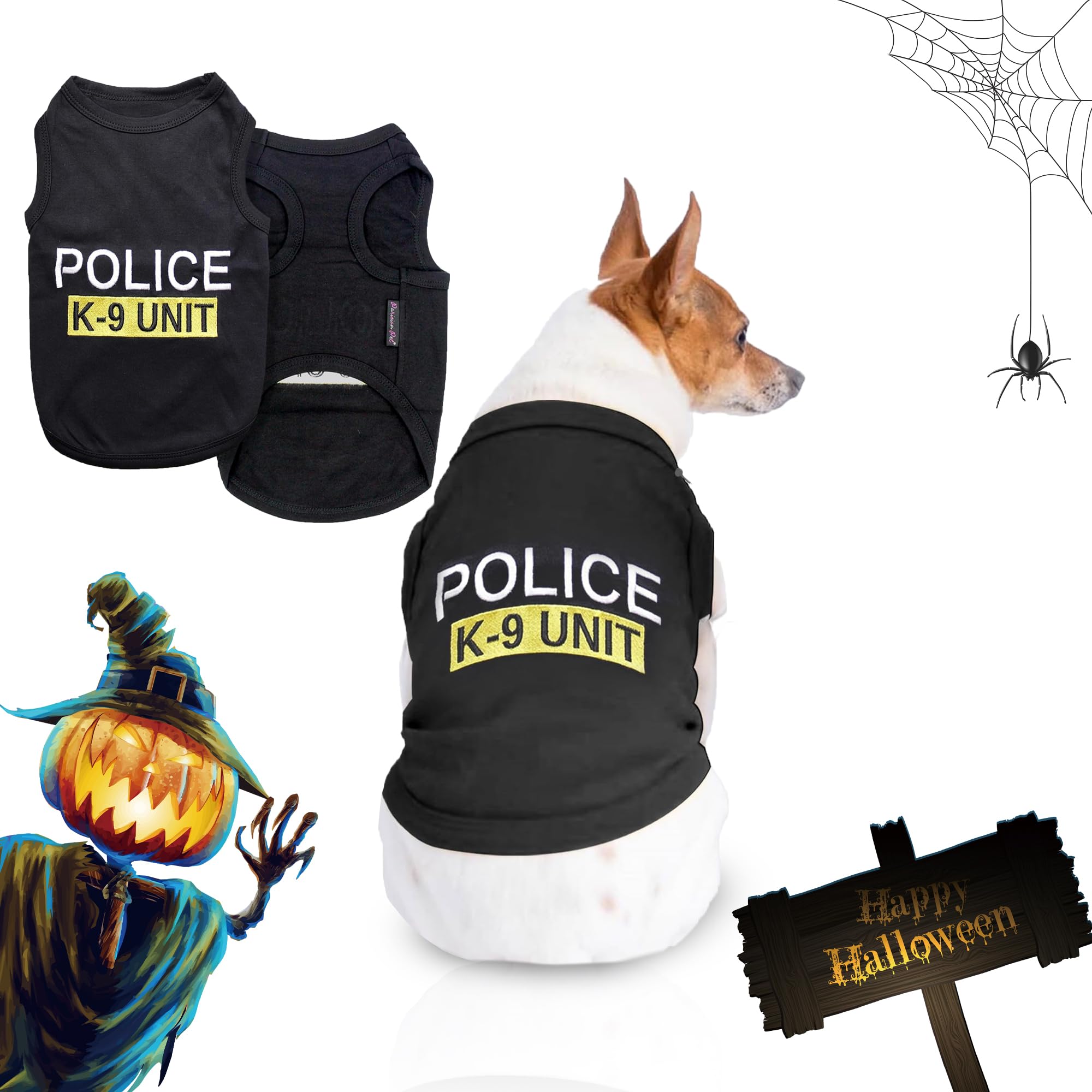 Parisian Pet Police K9 Dog Costume - Dog K9 Halloween Shirt - Pet Police Costume - Dogs Costumes for Halloween - Dogs Apparel & 