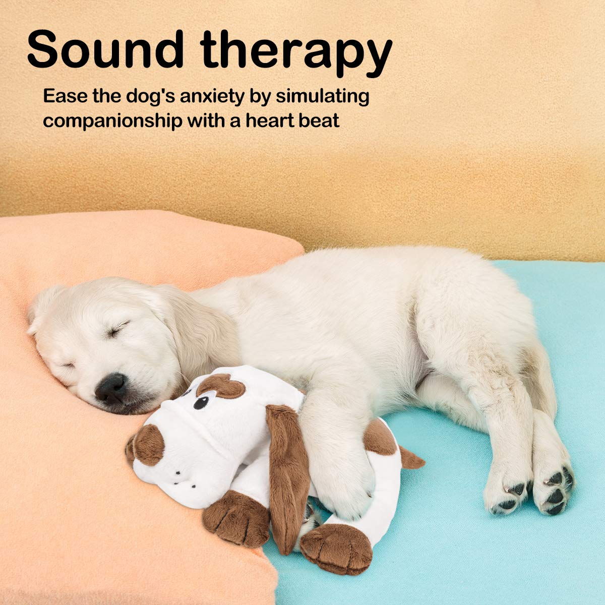 Moropaky Puppy Toy Heartbeat Toy For Anxiety Relief, Behavioral Training Aid Toy For Dog Calming Sleeping Soother Cuddle Snuggle Your Pet