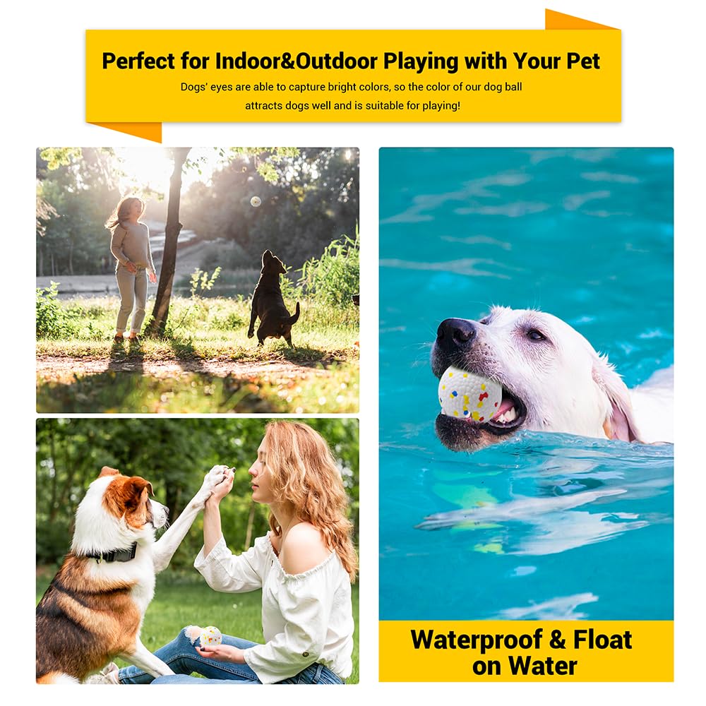 Lievuiken Dog Balls Toys For Aggressive Chewers, Indestructible Durable Bouncy Floating Balls For Dogs To Fetch, Durable Solid Rubber Ball For Training Dog(2 Pcs)