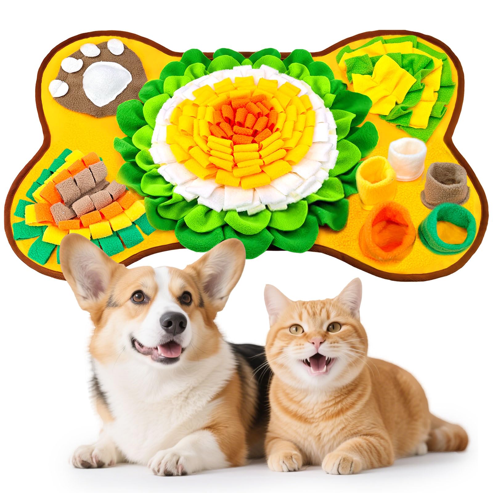 UETZLTB Snuffle Mat for Dogs 24x17, Interactive Dog Enrichment Puzzle Toys to Keep Busy for Puppy Small Medium Dogs Cats, Cognit