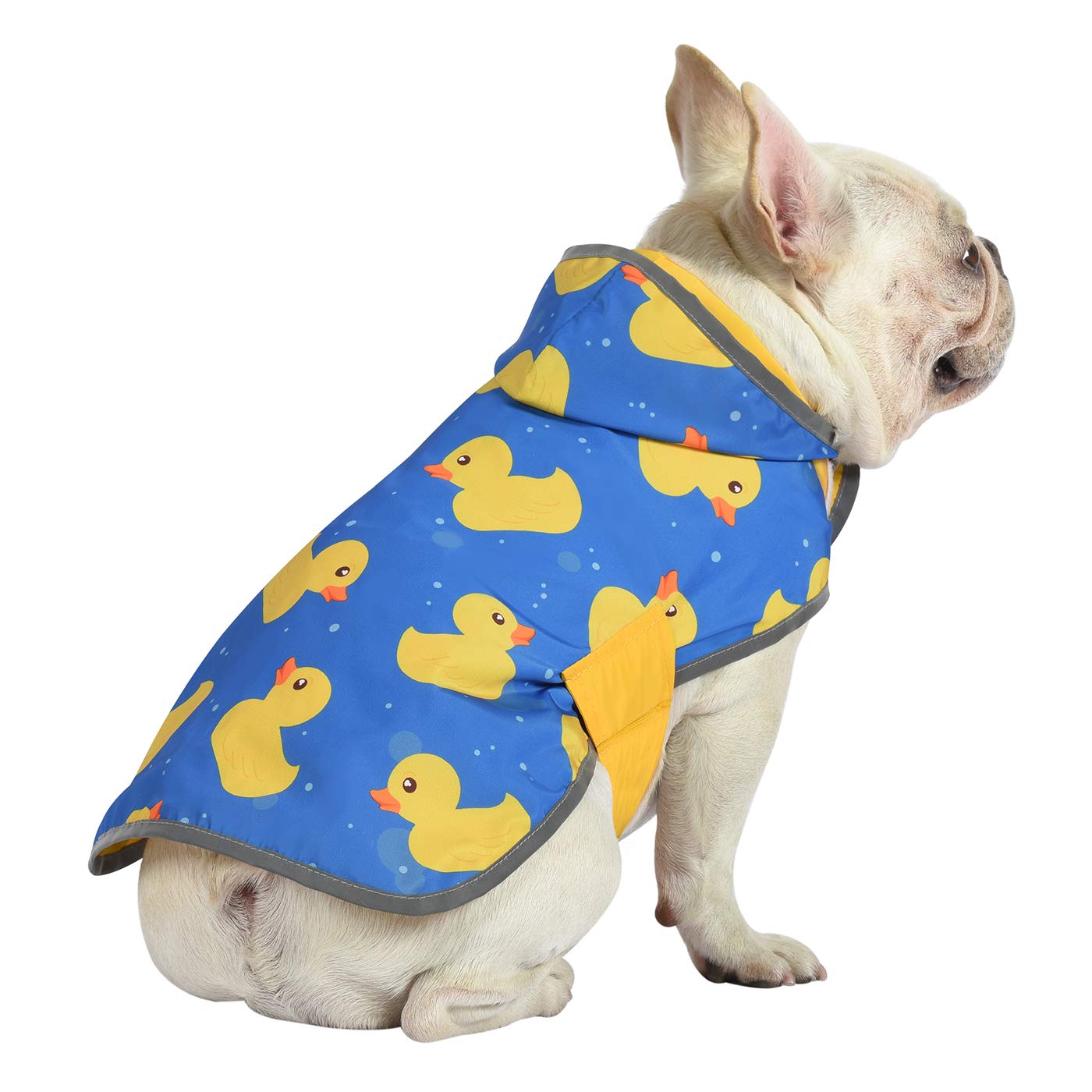 HDE Reversible Dog Raincoat Hooded Slicker Poncho Rain Coat Jacket for Small Medium Large Dogs Ducks Yellow - S
