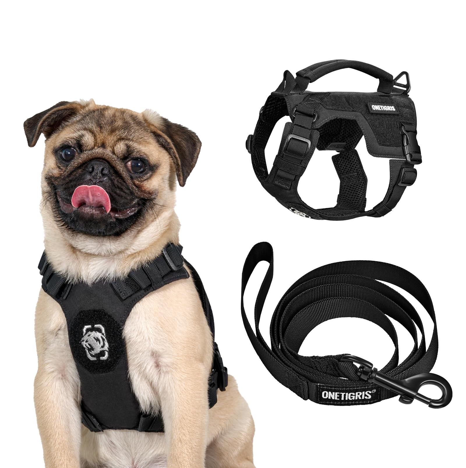 Onetigris Mini Trooper Small Dog Harness And Leash Set, No Pull Dog Fully Adjustable Harness For Puppy Dog And Cats, Dog Vest Fo
