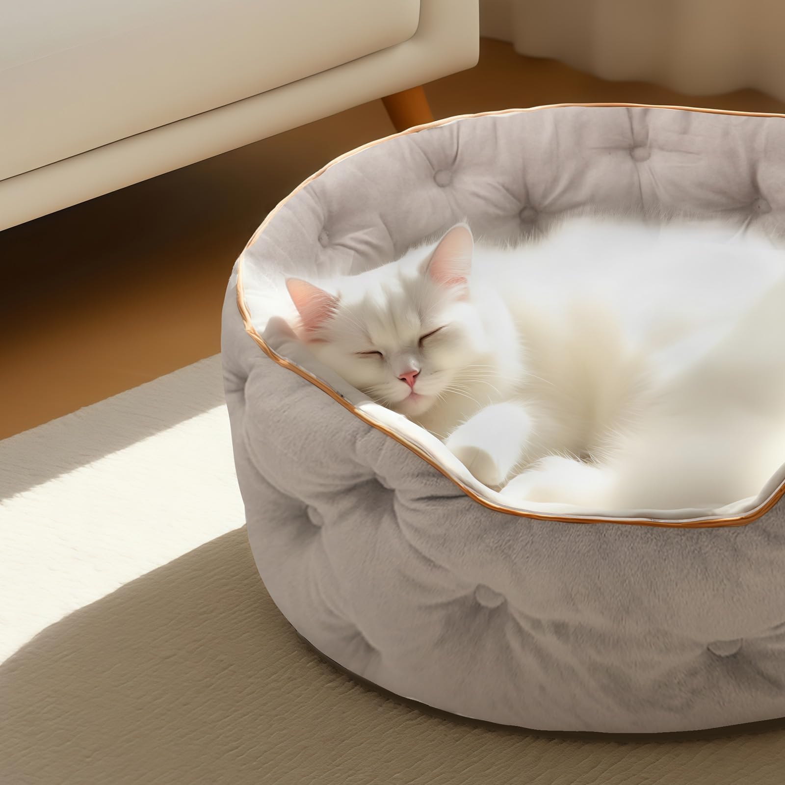 MOYMO Cute Cat Beds Kitten Beds,Small Dog Beds, Washable Pet Beds for Puppy and Kitty, 20 Inch