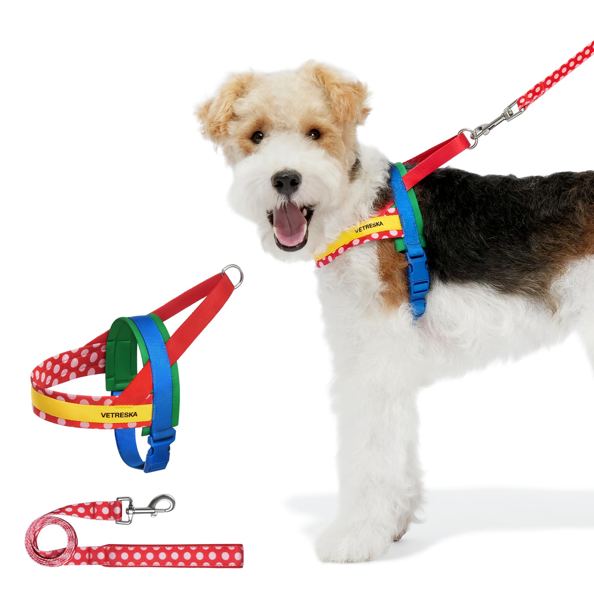 Vetreska Moma Dog Harness And Leash Set, No-Pull Puppy Harness For Walking And Training, Easy Walk Dog Harness For Small Medium 
