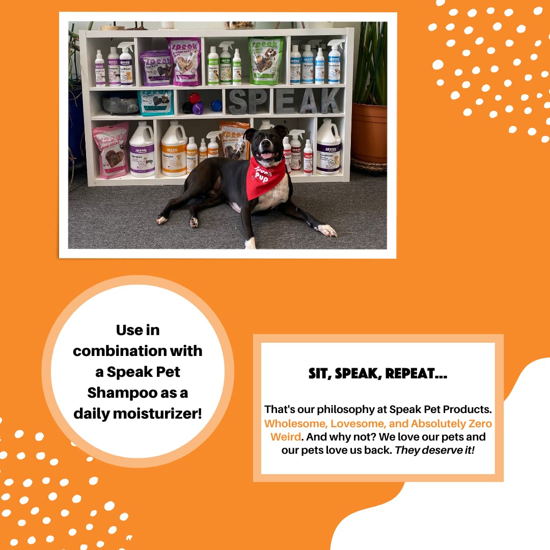 Speak Pet Products Dog Natural Leave-In Conditioning Spray Refill, Moisturizing Coconut Papaya, 1 Gallon