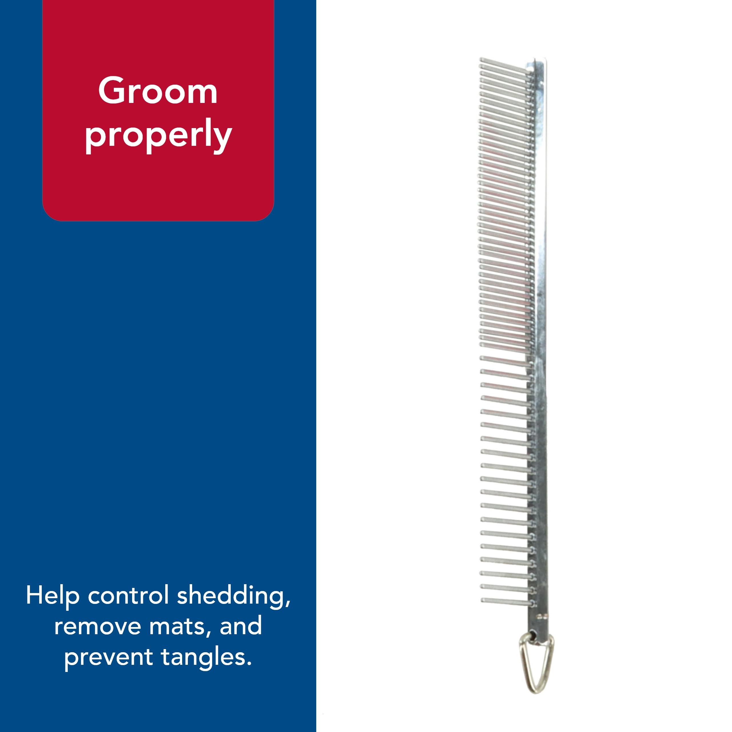 Coastal Pet Safari Dog Grooming Combs For Medium And Fine Coats - Undercoat Rake For Fine Coats - For Small, Medium Or Large Dogs - 4 1/2'