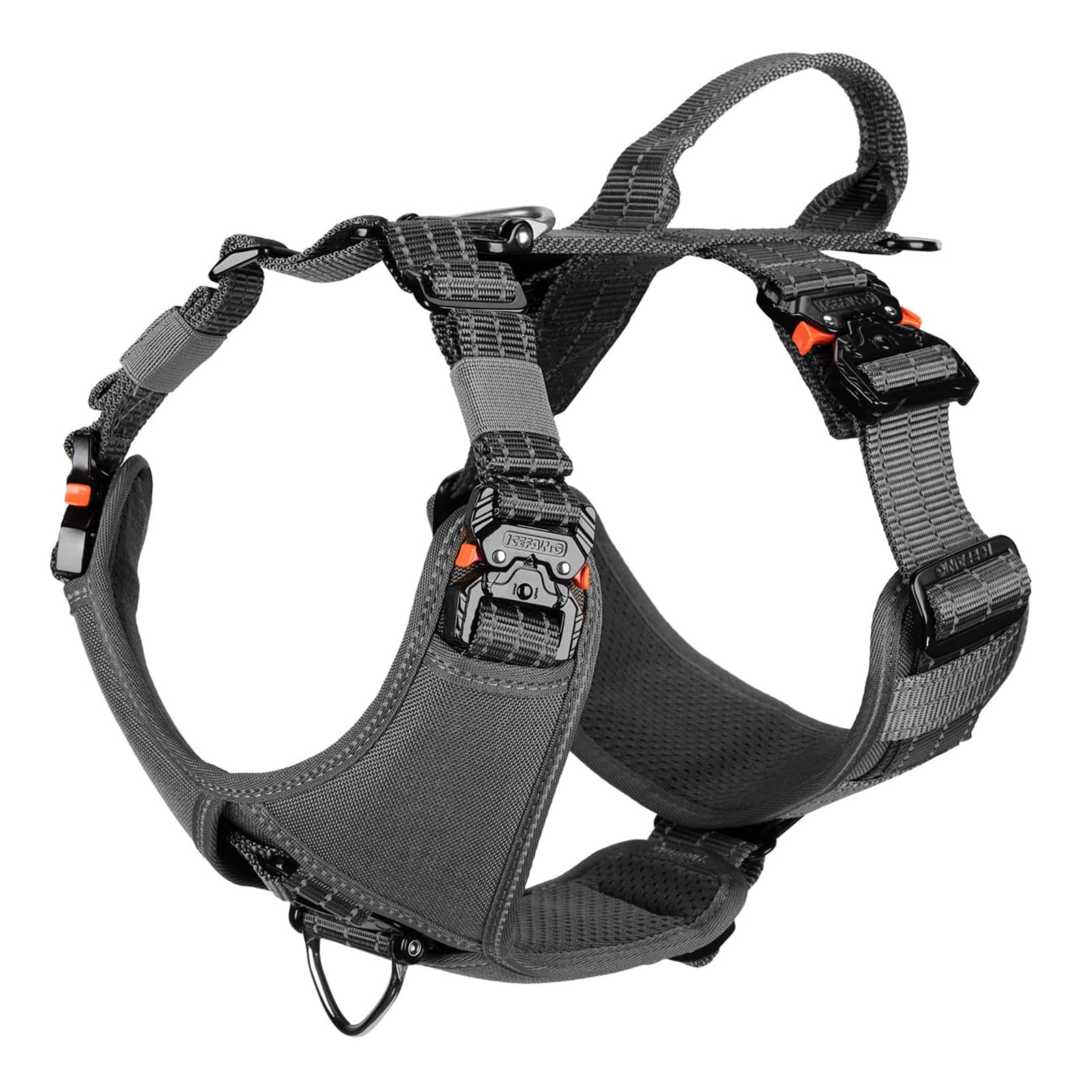 Icefang Dog Strap Harness With 4 X Metal Buckles,For X-Large Sized Dog,K9 Vest,Y-Shape Chest,Adjustable Pet Harness,No-Pull Fron