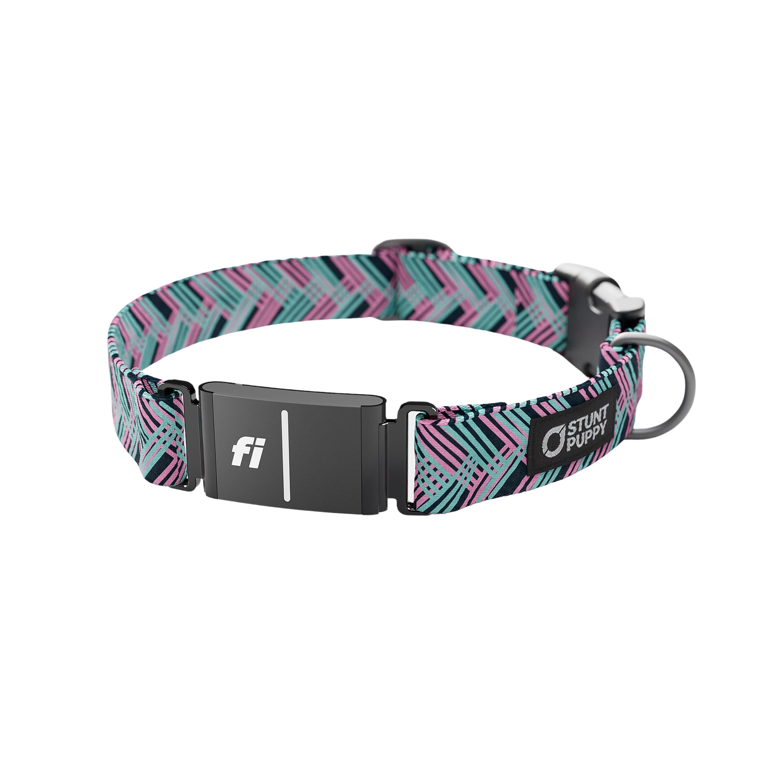 Stunt Puppy Dog Collar, Fi Series 3 Ready, Fishtail Teal, Large - Compatible With Fi Gps Device (Not Included)