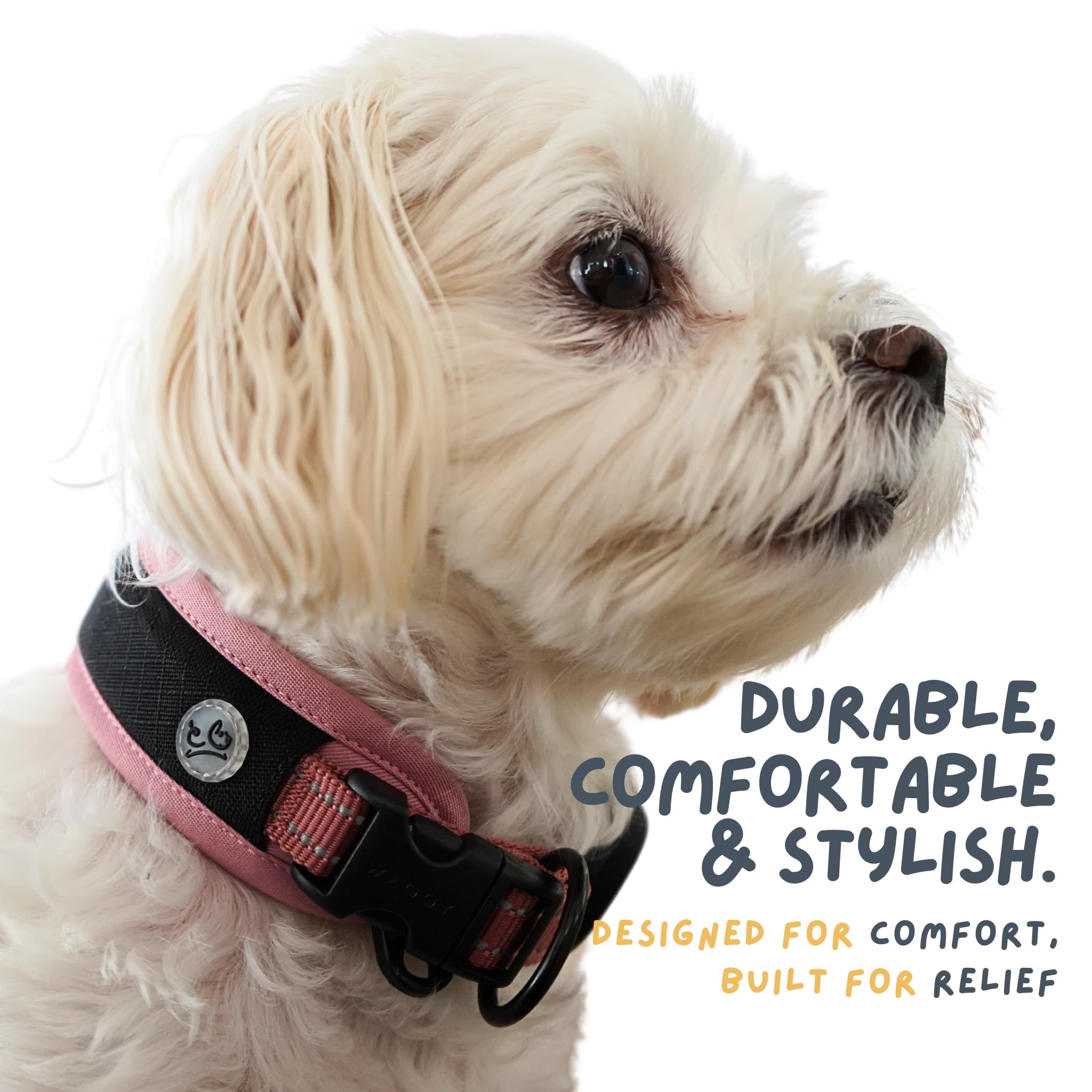Airtag Dog Collar - Premium Airtag Dog Collar Holder - Adjustable Heavy Duty 3M Reflective No Chafing Ultra Soft Air Mesh Padded