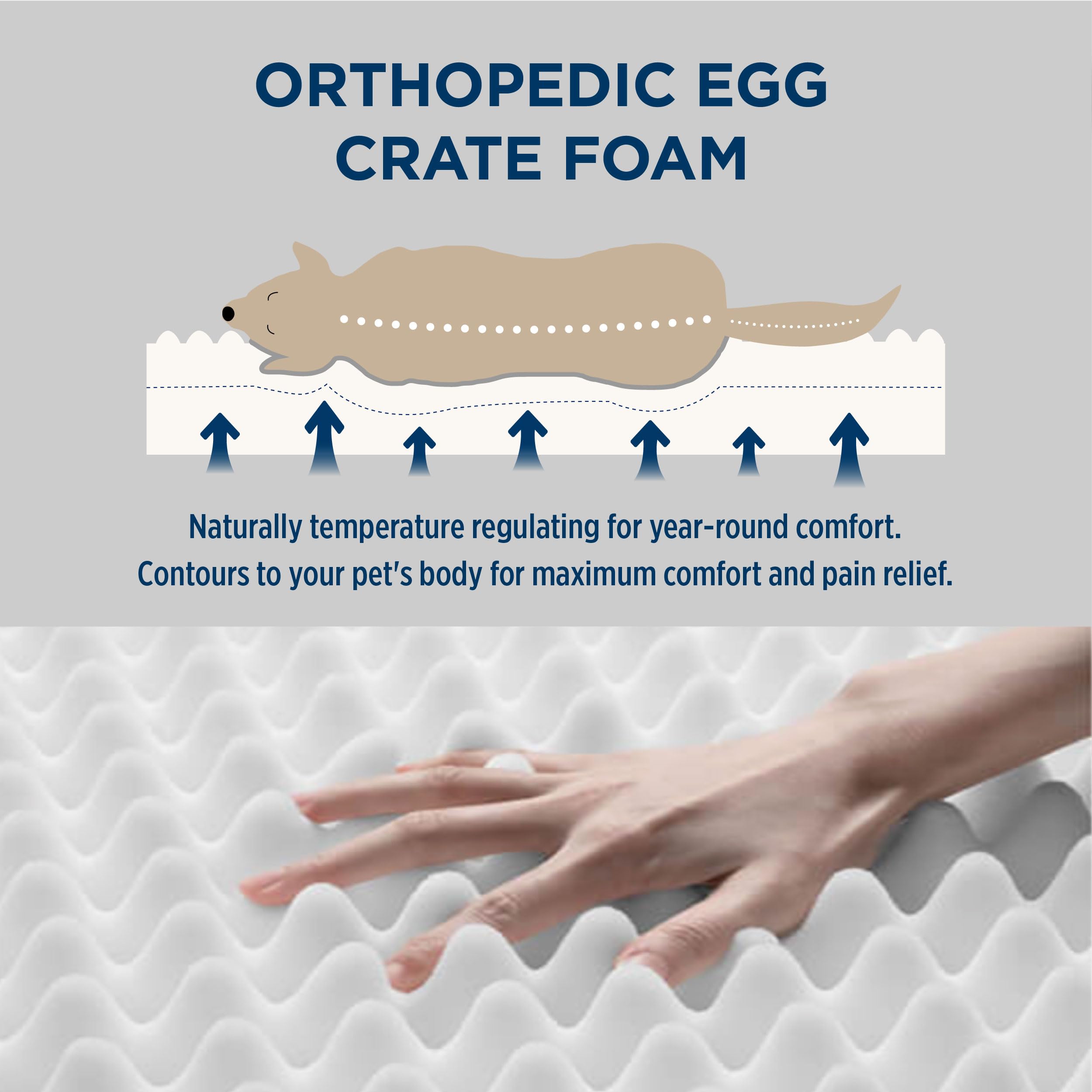 Bedsure Dog Bed Large Sized Dog - Orthopedic Waterproof Pet Beds With Removable Washable Cover, Egg Crate Foam Puppy Mat, Suitab