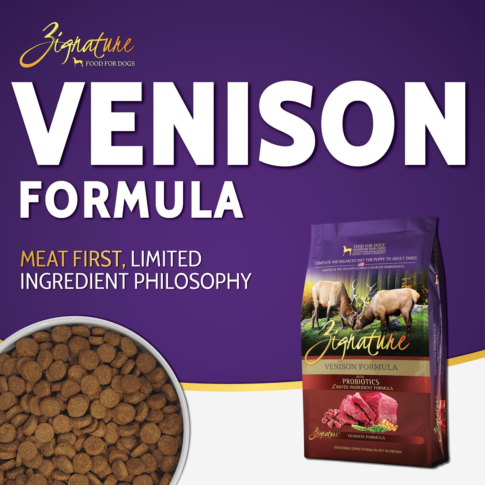 Zignature Venison Limited Ingredient Formula Dry Dog Food 12.5lb