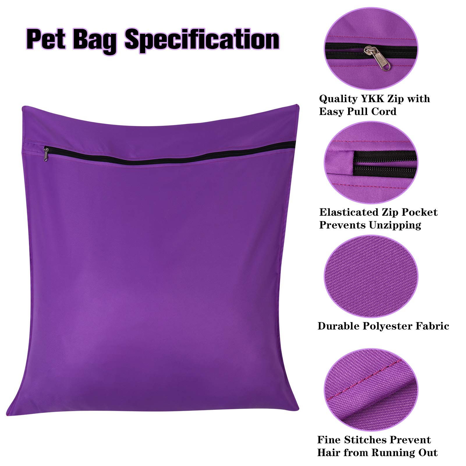 Auxsoul 1 Pack Pet Laundry Bag,Stops Pet Hair Blocking The Washing Machine,Big Size Wash Bag Ideal For Dog Cat Horse,Hair Remove