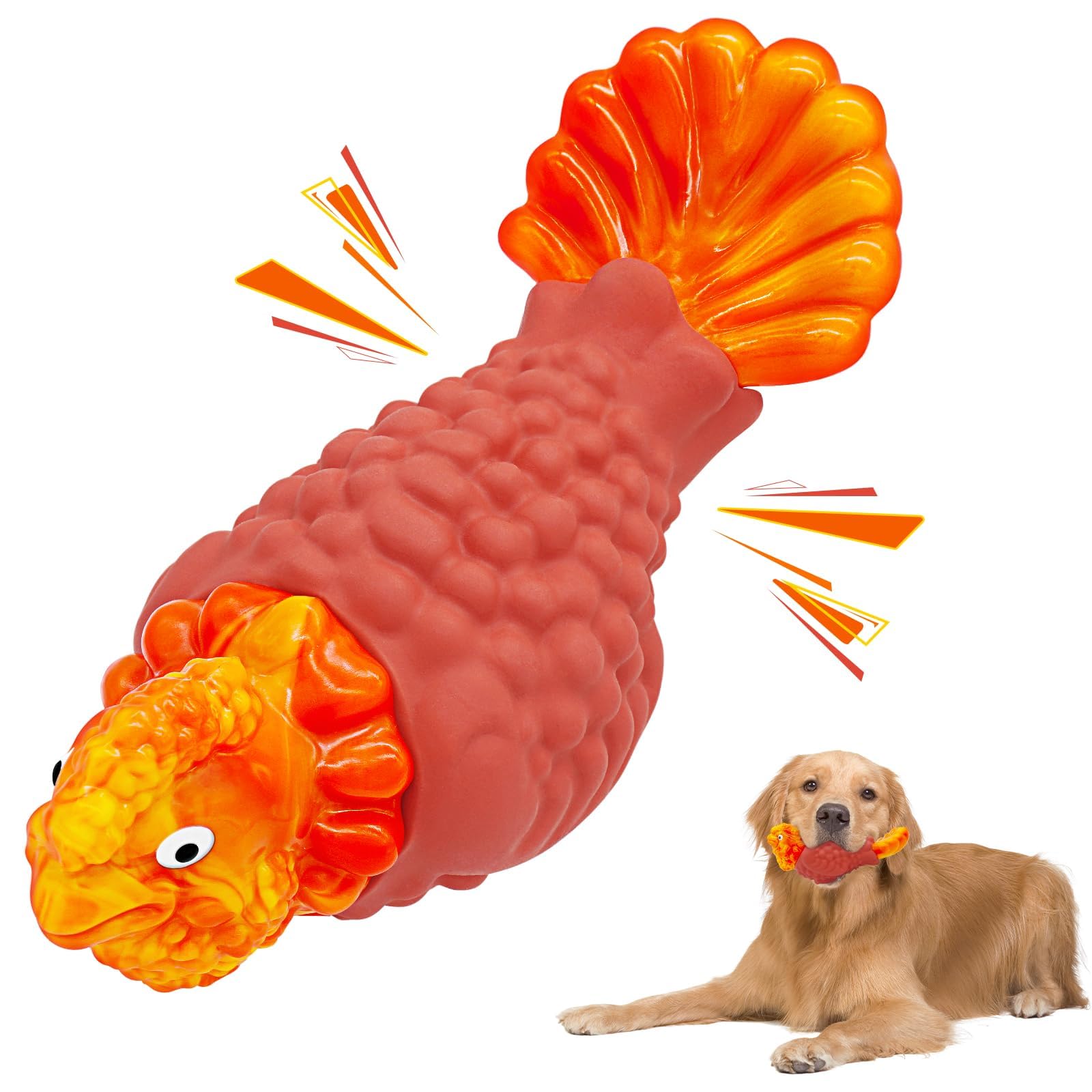 WinTour Tough Dog Toys for Aggressive Chewers, Durable and Indestructible Dog Toys to Keep Them Busy, Turkey Squeaky Chew Toys f