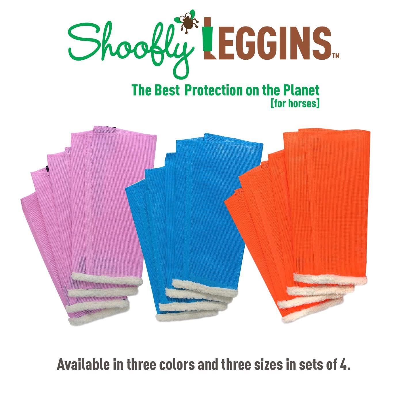 SHOOFLY Horse Leggins, Prevent Paintful Fly Bites, Reduces Stress & Stomping, Chemical-Free Plastic Mesh Material (Orange/Medium