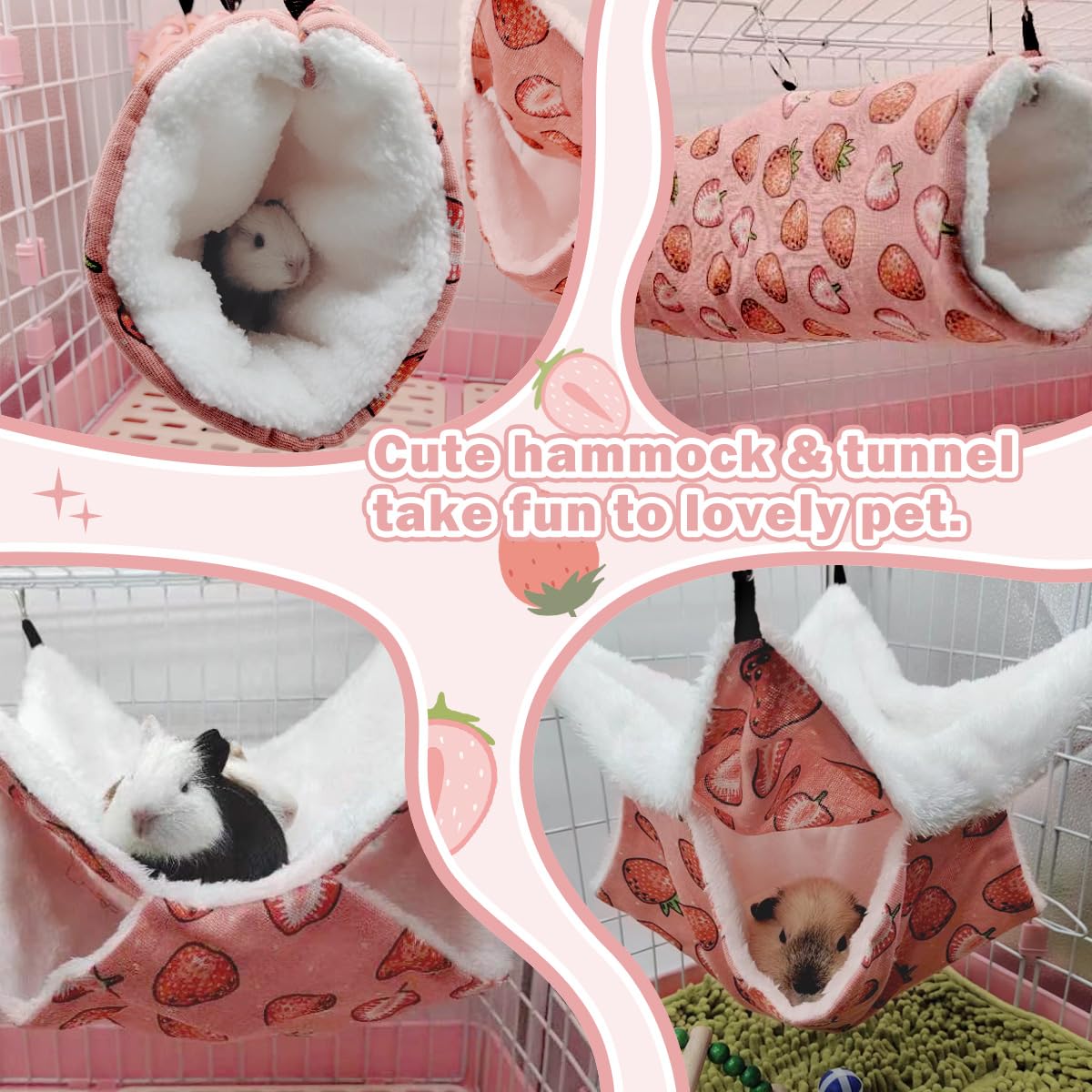Eaedmy Rat Ferret Hammock Toys Cage Accessories, Guinea Pig Hideout Tunnel, Warm Bed For Rat Ferret Guinea Pig Sleep Hide And Pl