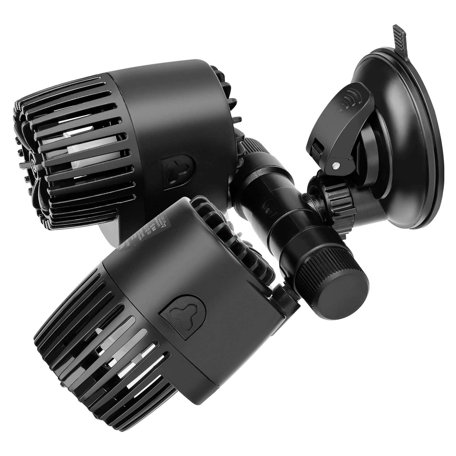 Aqqa Aquarium Wave Maker,8W/12W/20W/25W Suction Cup Fish Tank Double Powerhead Pump，110V/60Hz Ultra Quiet Submersible Circulation Pump,360°+180°Adjustable For Freshwater Saltwater