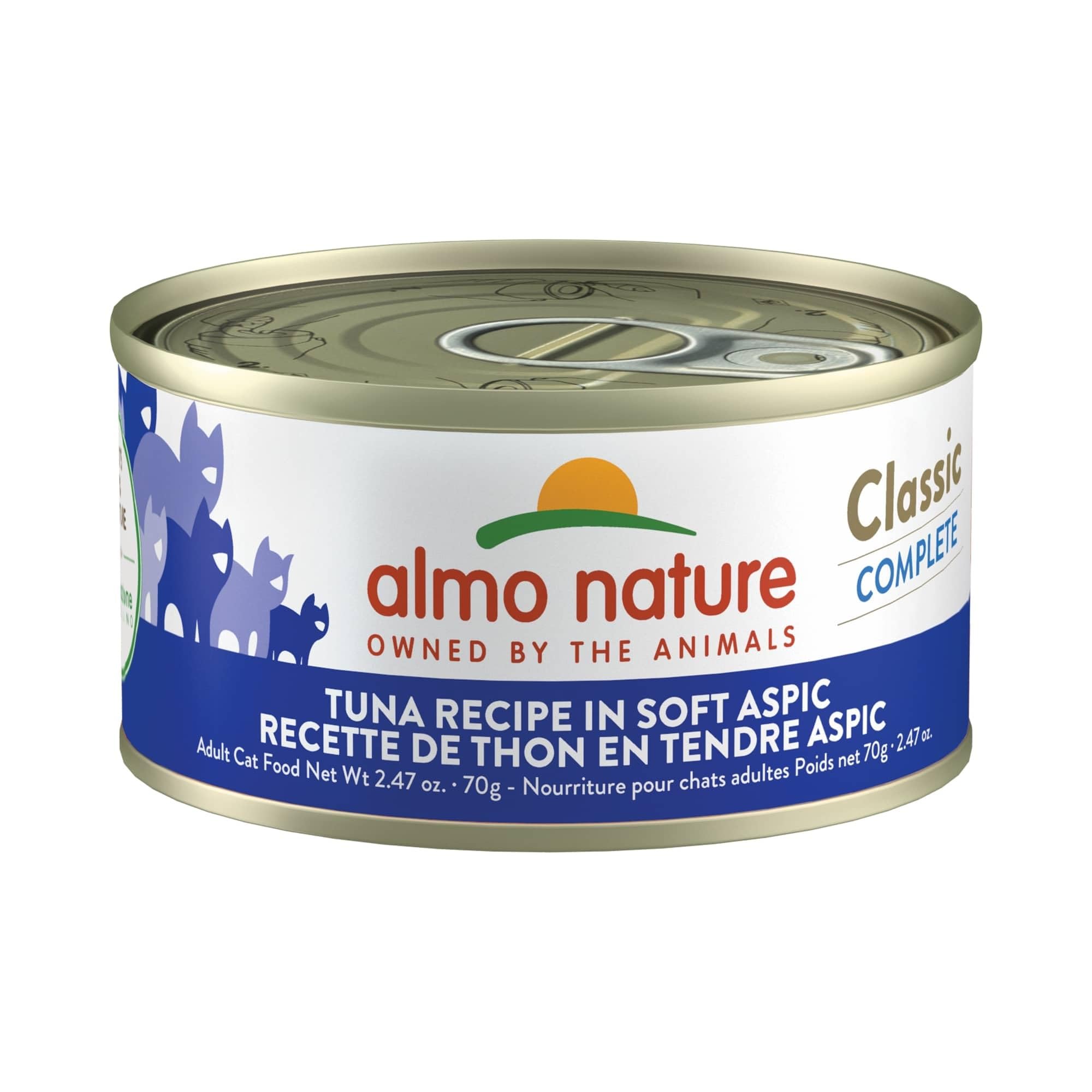 almo nature Classic Complete - Wet Cat Food - Tuna Recipe in Soft Aspic - Grain Free, GMO Free, No Artificial Colors and Flavors
