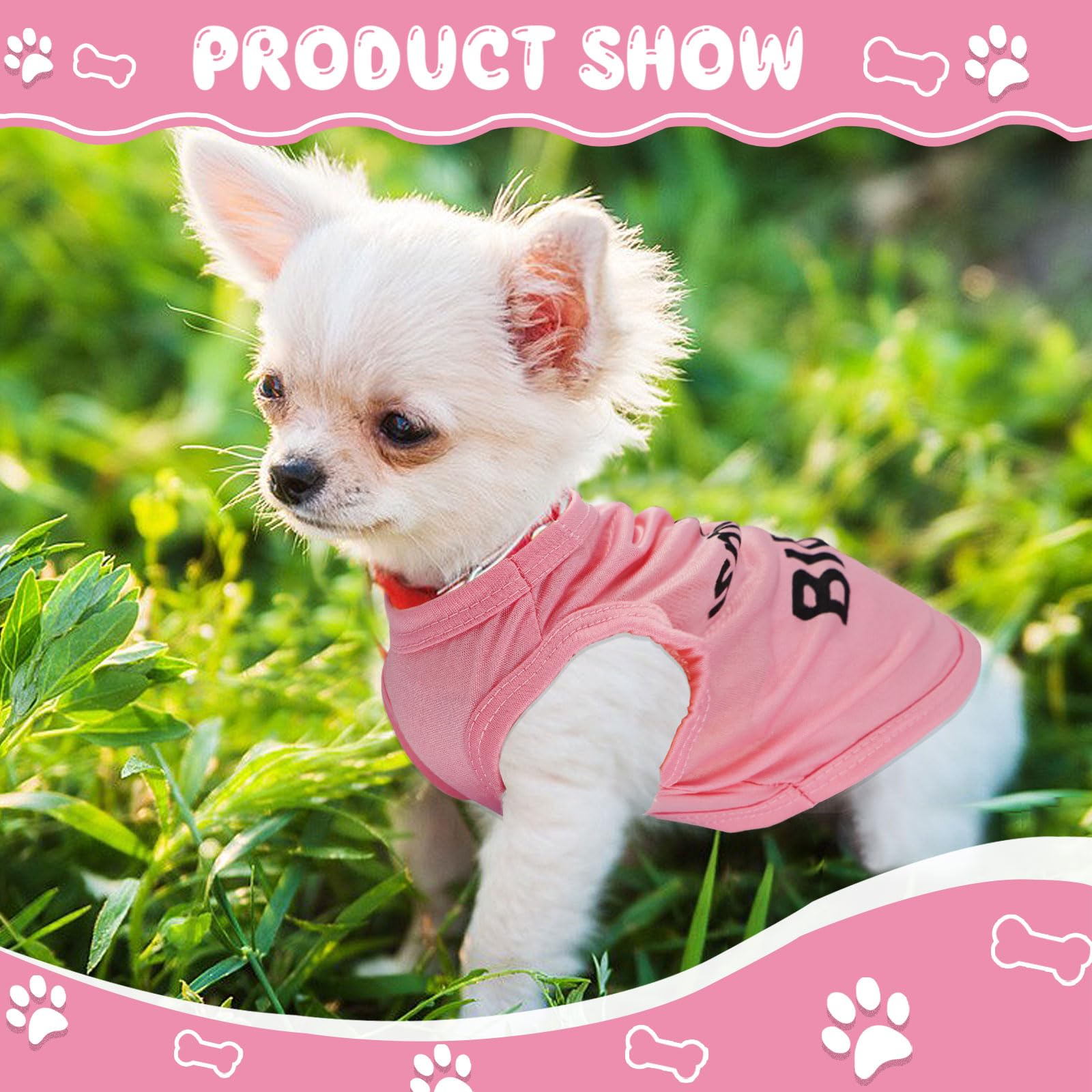4 Pieces Chihuahua Clothes Dog Clothes For Small Dogs Girls Summer Autumn Cute Puppy Clothes Soft Pet Dog Shirts Teacup Dog Cat