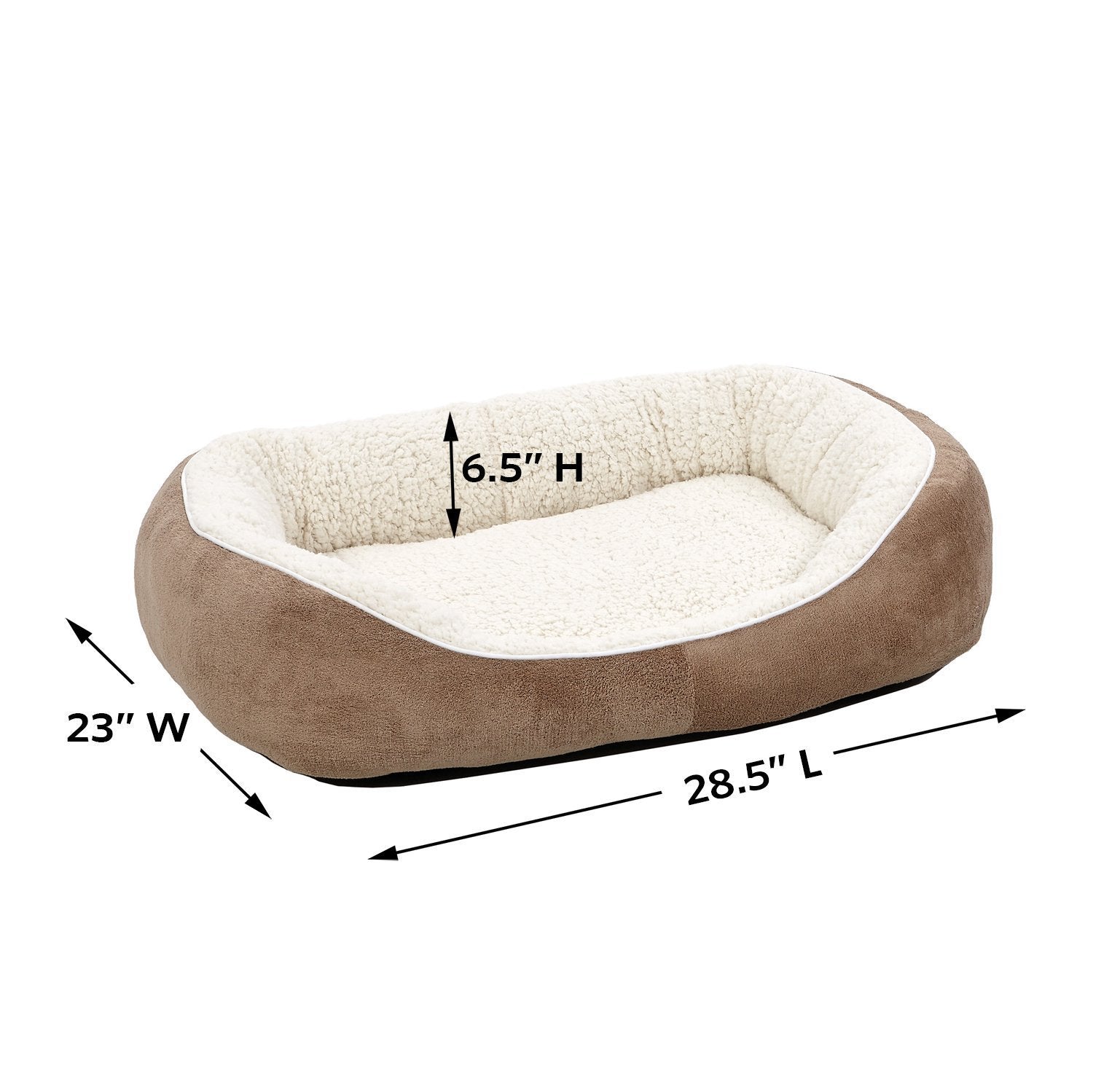 MidWest Homes for Pets Cuddle Bed, Medium, Taupe, Fleece, 28.5"L x 23.0"W x 6.5"Th, Model 40279-C