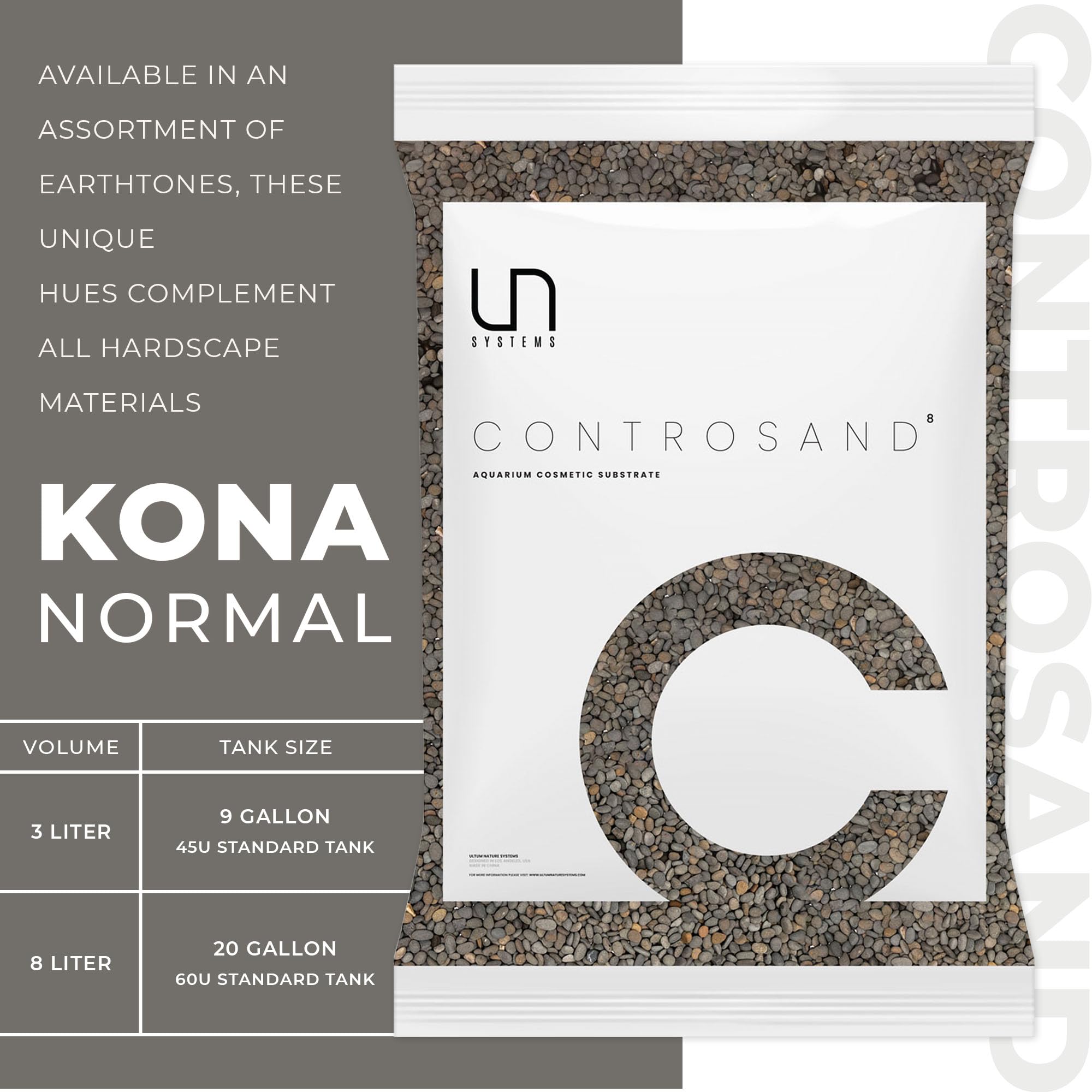 Ultum Nature Systems Controsand Kona Aquarium Sand (8L) - Freshwater Tank Substrate for Live Shrimp & Planted Aquariums