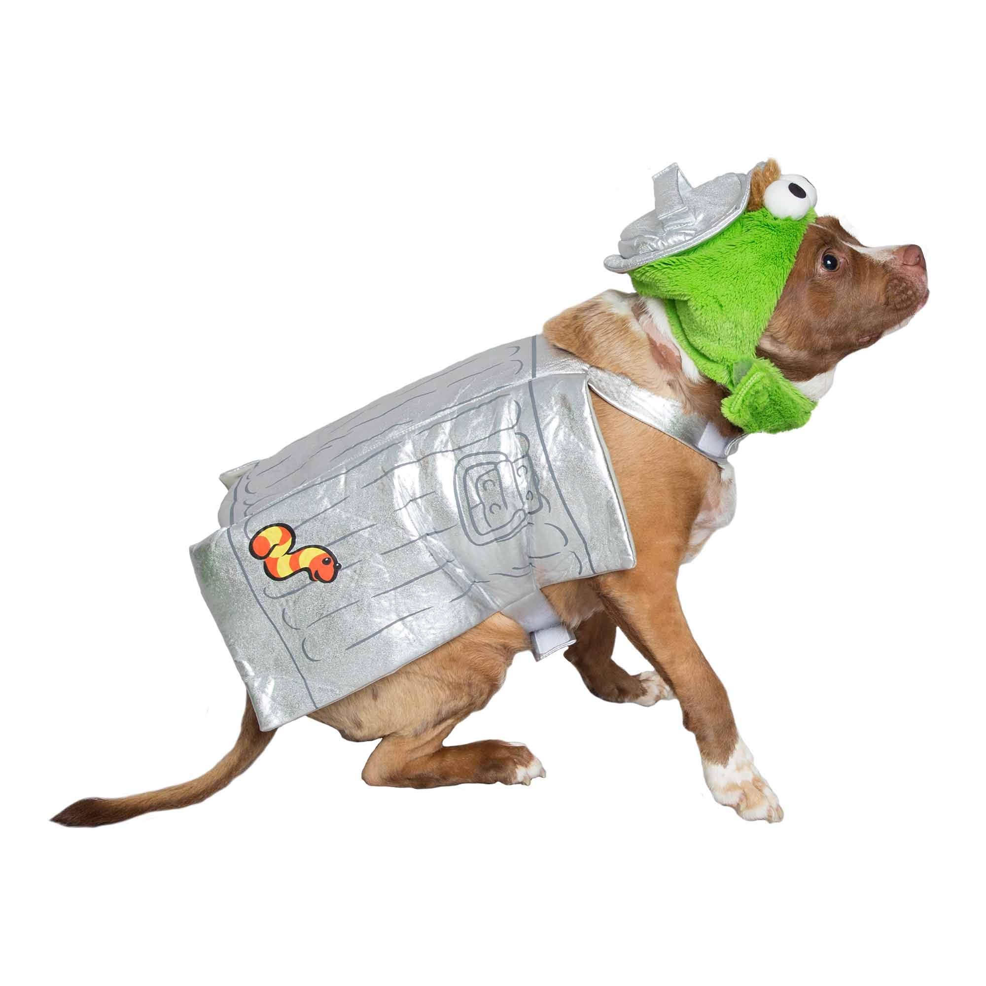 PET KREWE Large Oscar The Grouch Dog Costume - Silver X-Large for Halloween, Christmas, Parties - Fits Small to Extra Large Pets