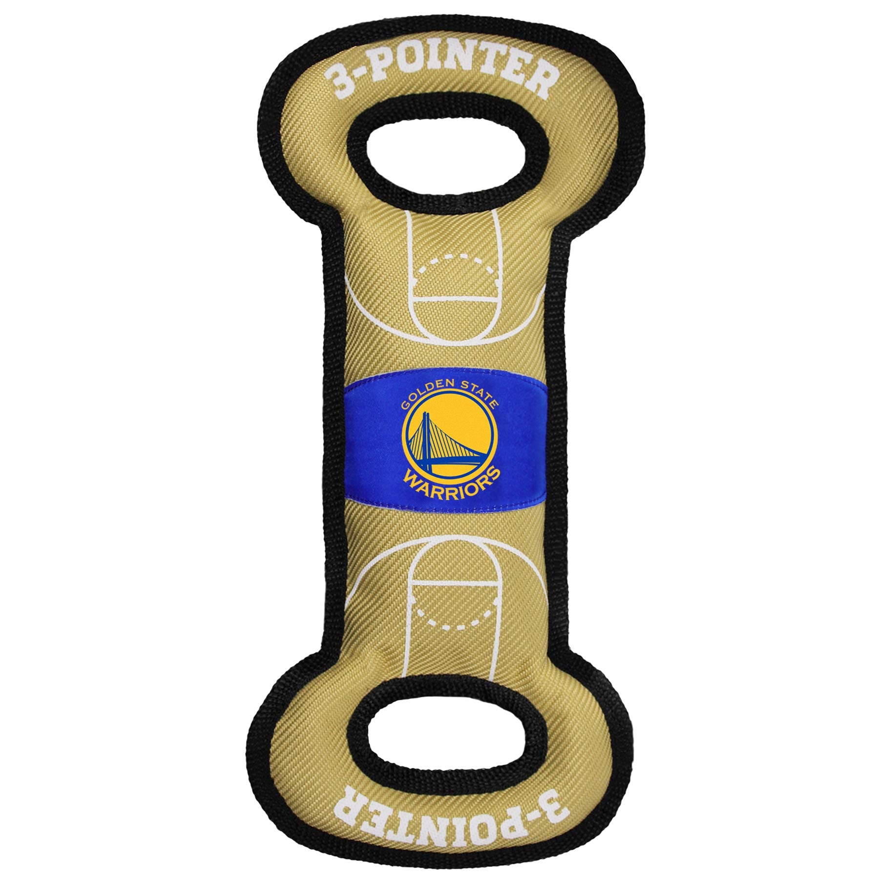 Pets First Nba Golden State Warriors Field Toy. - Tough Nylon Pet Toy With Double Trim Stitching & Inner Squeaker, One Size (Gsw