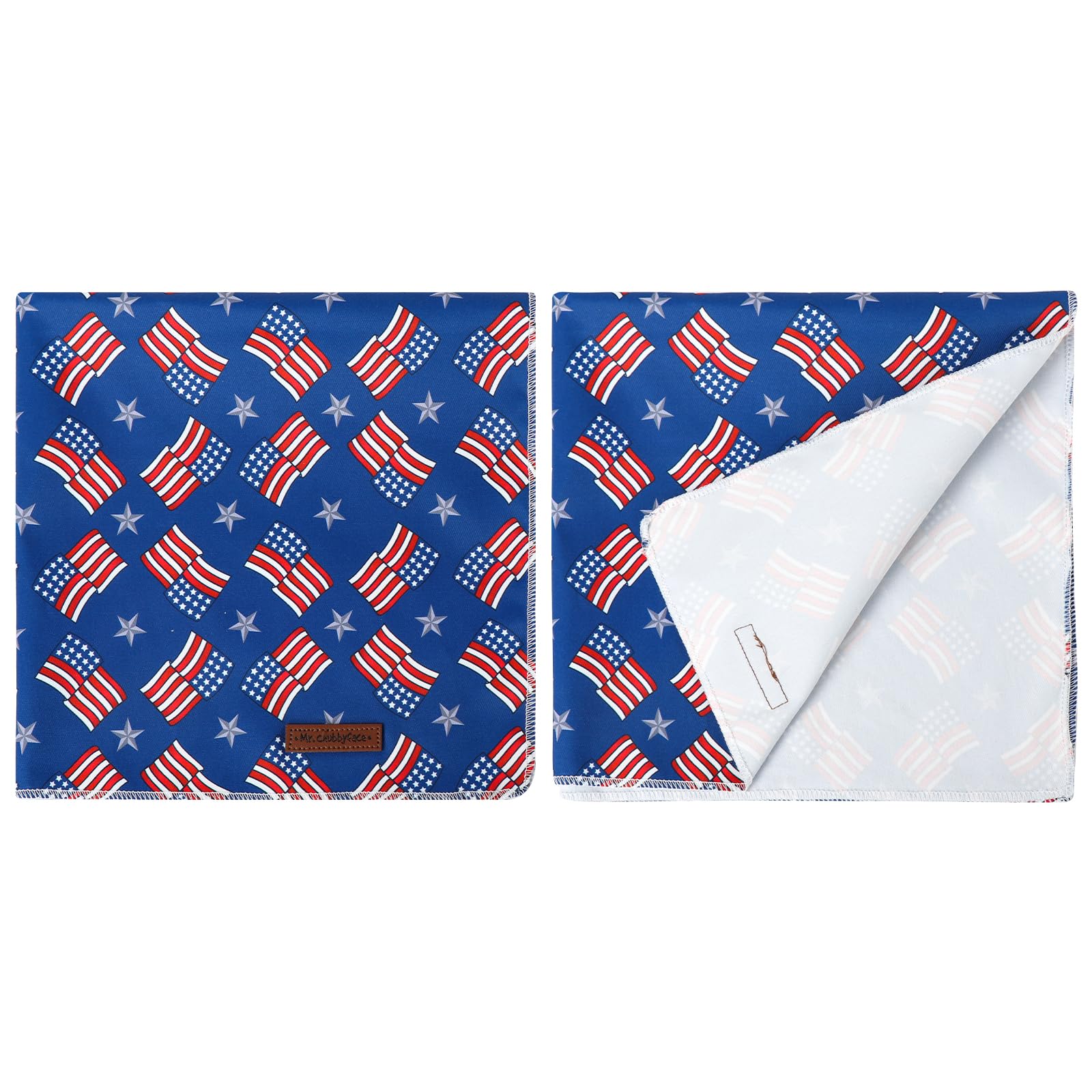 Mr.Chubbface American Flag Dog Bandana, 4Th Of July Cotton Bandana For Small Medium Large Dogs, Adjustable Pet Triangle Bibs Sca