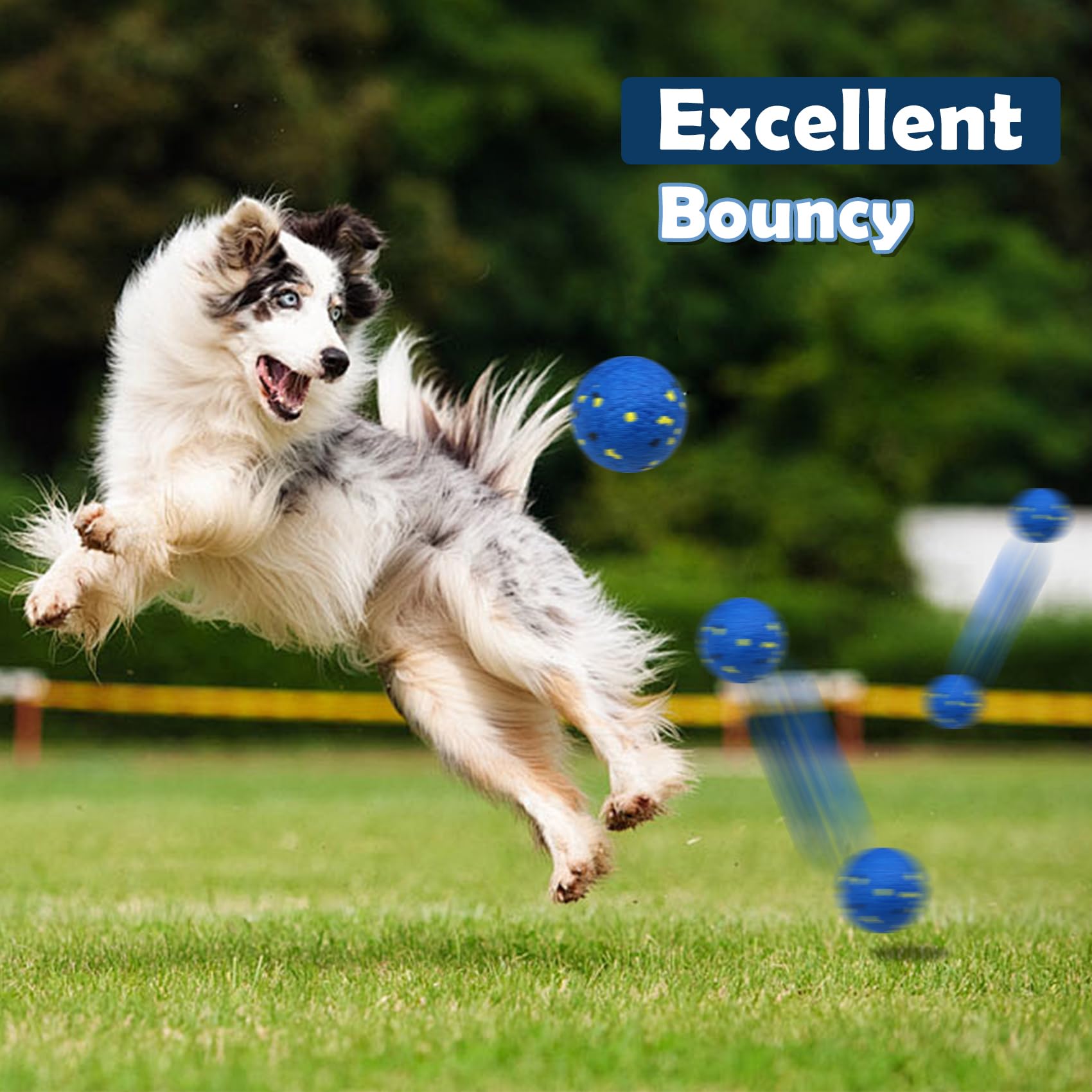 auomii 2 Pack Dog Balls Indestructible Tennis Balls for Dogs Durable Bouncy Dog Toy Balls for Aggressive Chewers Interactive Dog