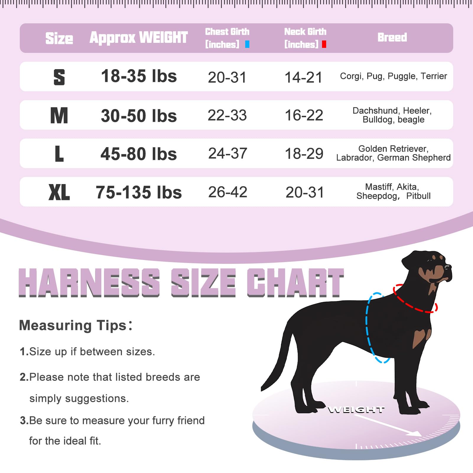 AUROTH Tactical Dog Harness, Adjustable No Pull Vest for Medium Dogs, Purple Camo, Nylon, Model CU29CW177, Neck 16-22", Chest 22-33"