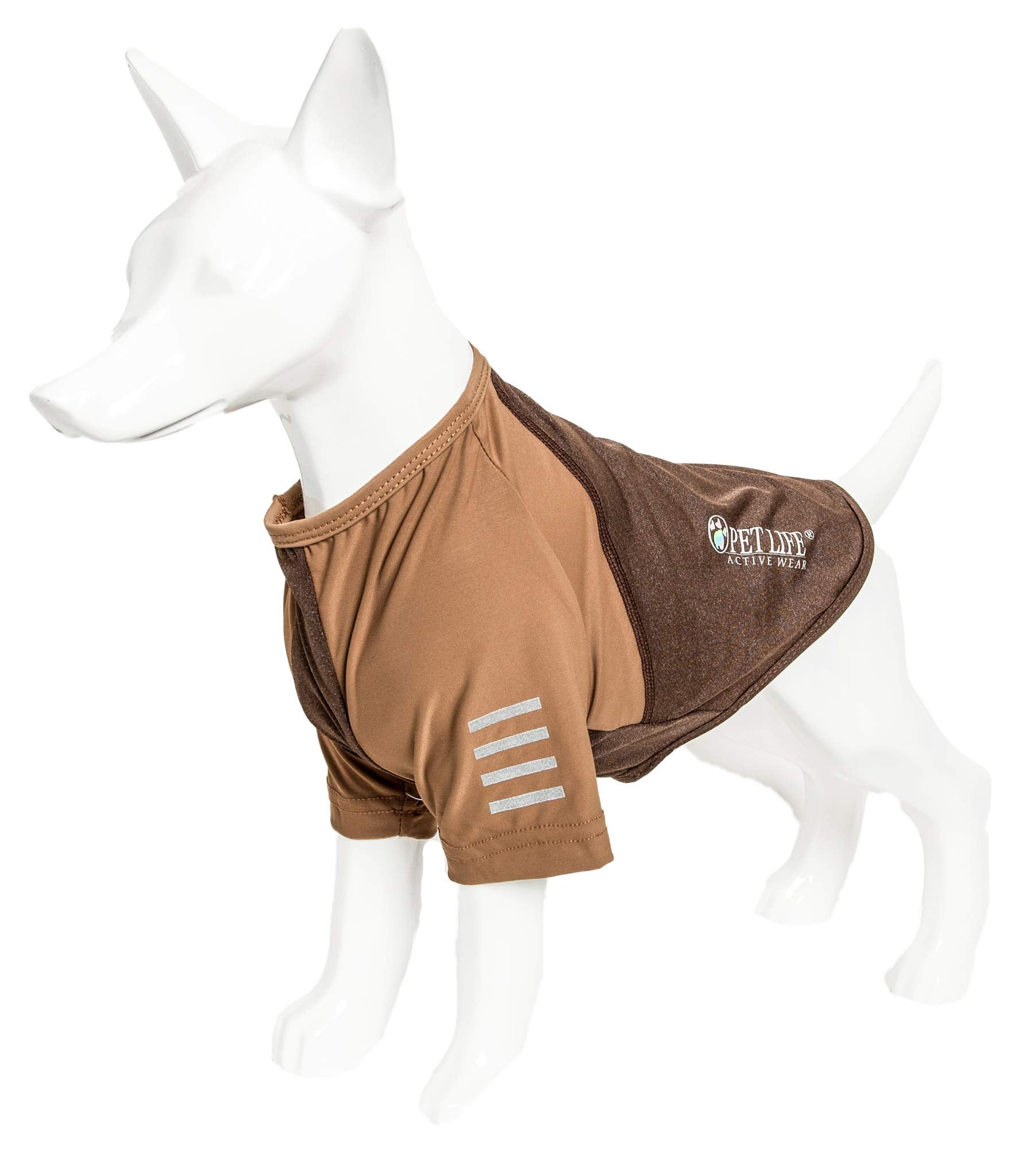 Pet Life Active Hybreed 4-Way Stretch Two-Toned Performance Dog T-Shirt, X-Large, Brown