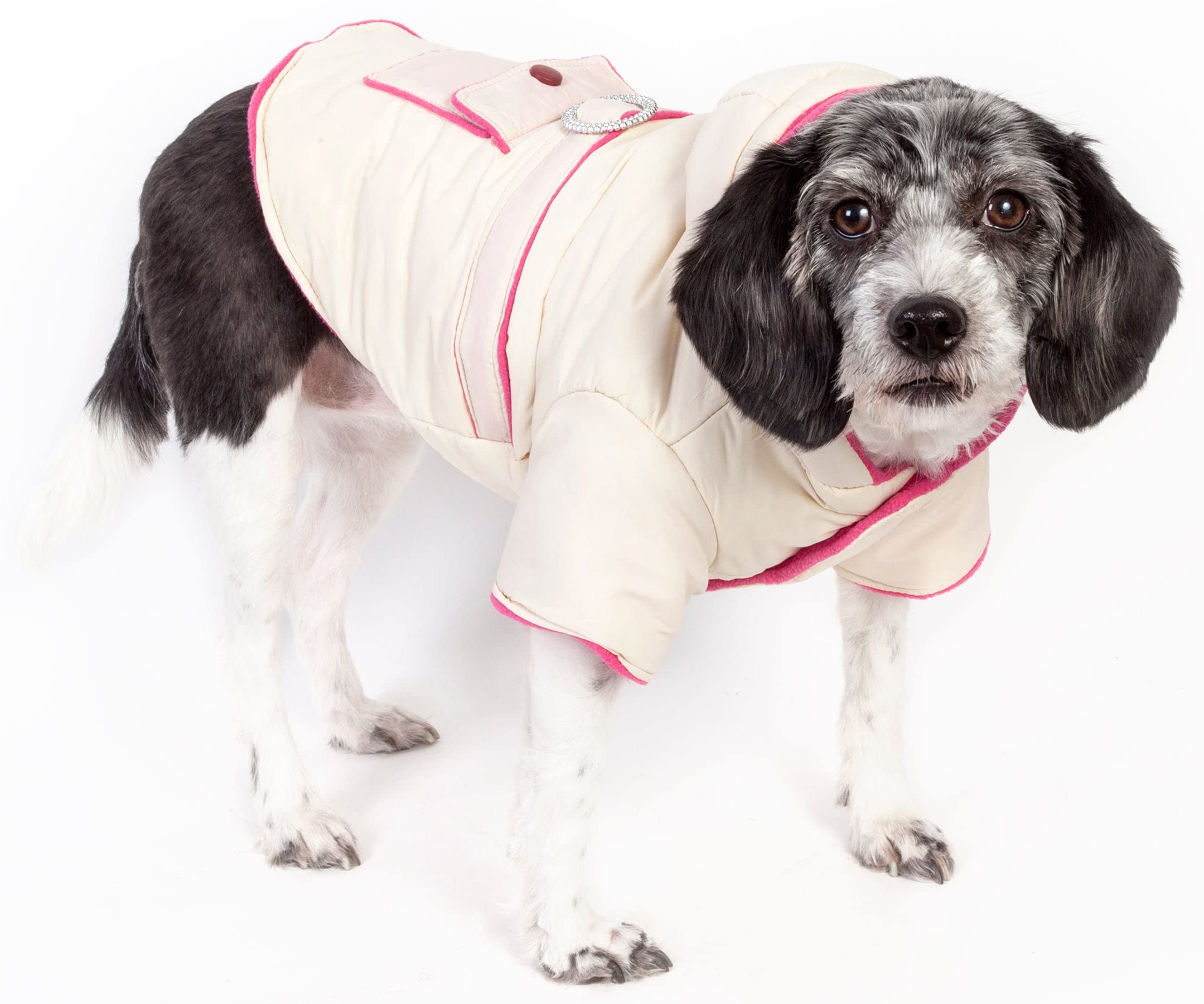 Pet Life Dual-Toned Jewel Winter Dog Coat With Diamond Stitched Trims - Dog Jacket Features 3M Thinsulate Insulation Technology For Small Medium And Large Coats For Dogs