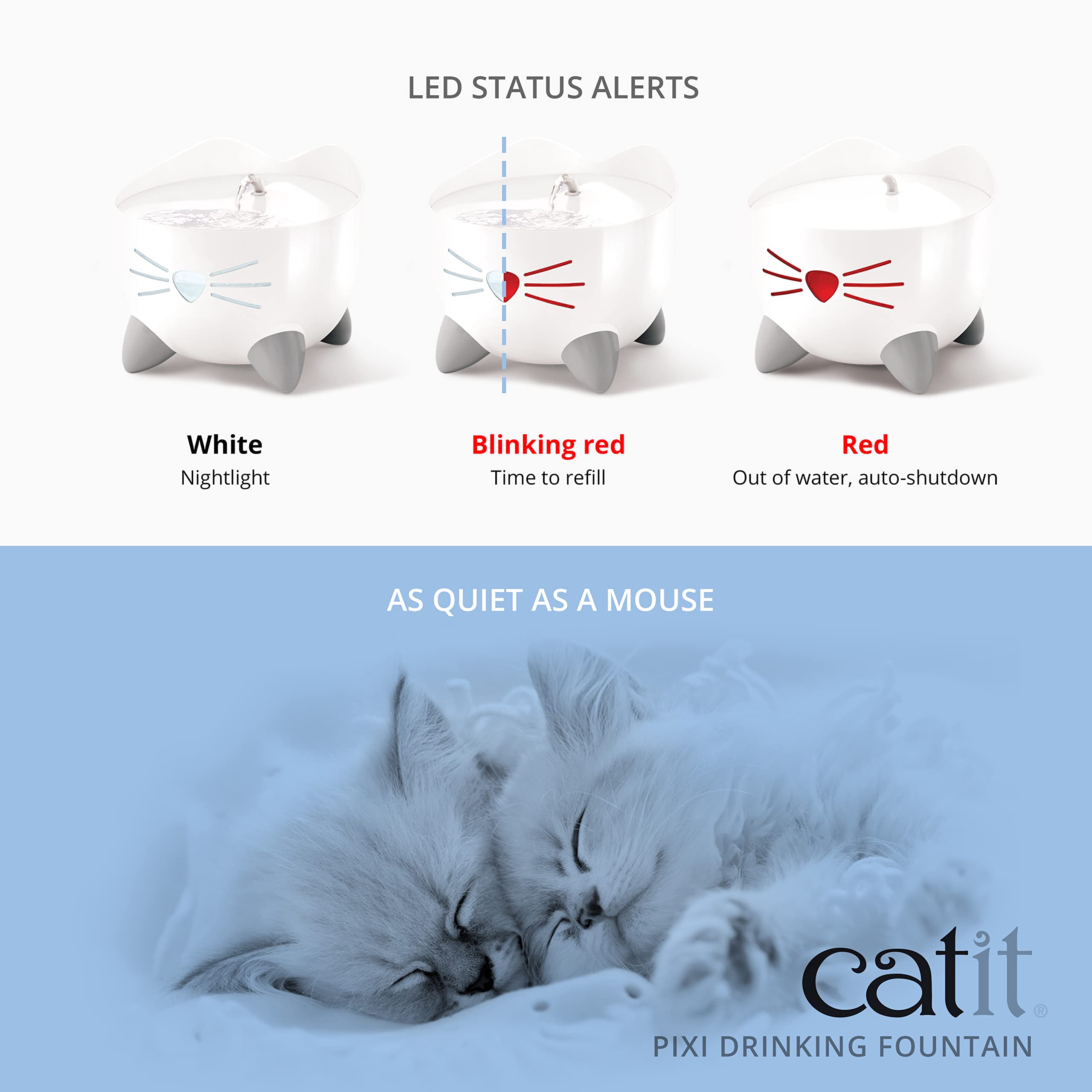 Catit Pixi Cat Drinking Fountain, Running Water Fountain, Blue
